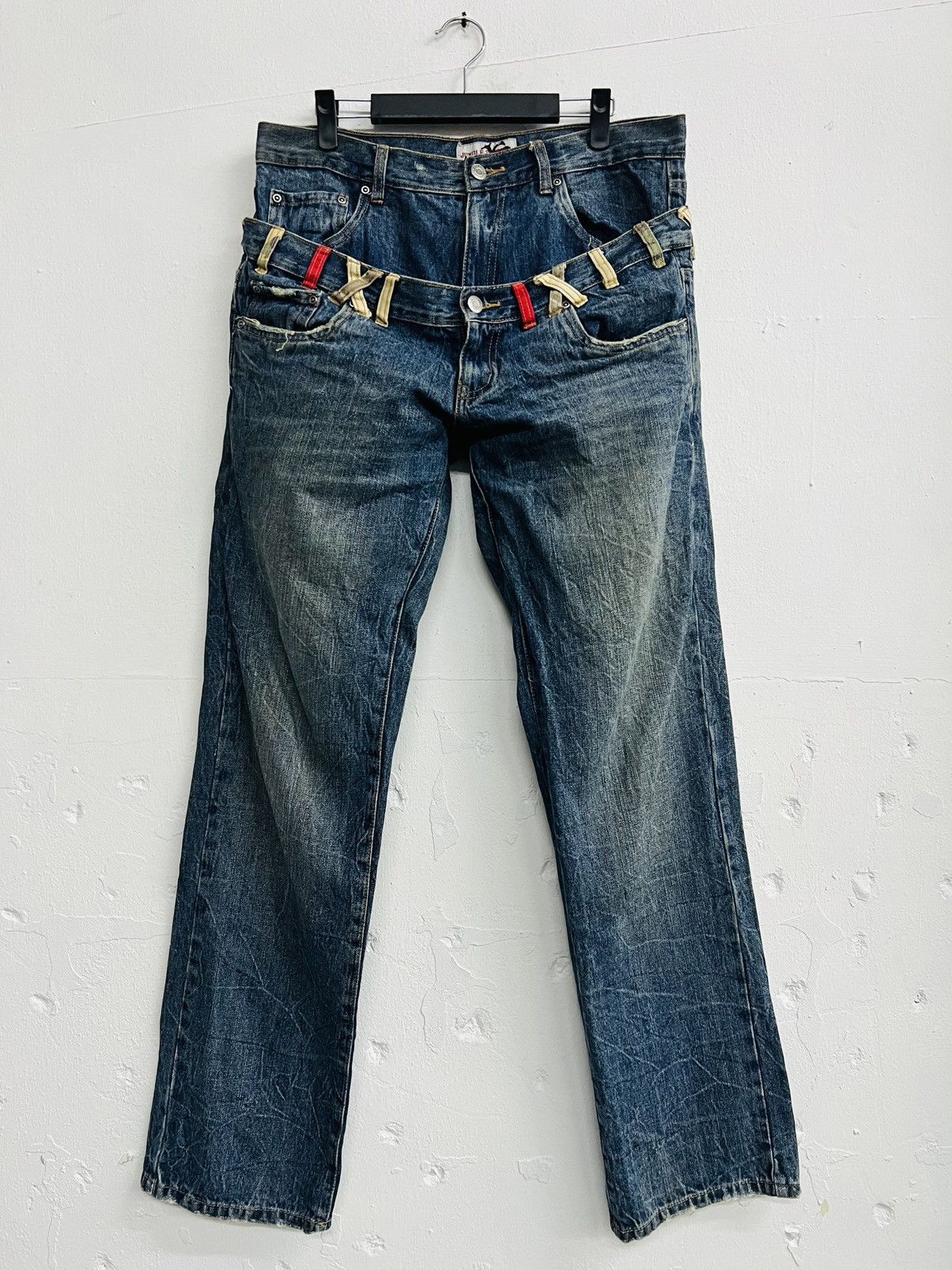 If Six Was Nine × Japanese Brand × Le Grande Bleu (L.G.B.) Japanese Brand Jungle Storm Double Waist Denim Size US 35 - 4 Thumbnail