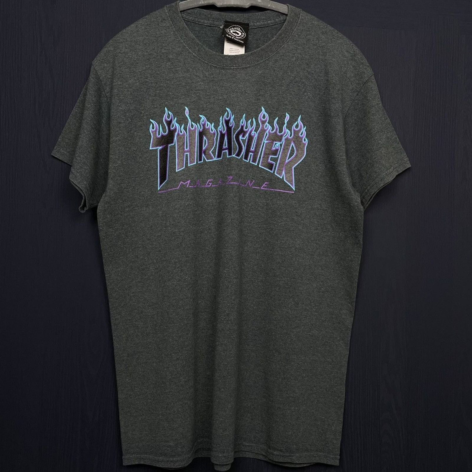 Harley Davidson × Japanese Brand × Vintage 🇺🇸THRASHER Purple Flames T Size US M / EU 48-50 / 2 - 1 Thumbnail