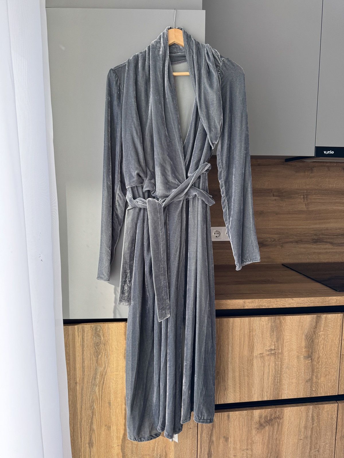 Rick Owens Last Size Rick Owens Velvet Wrap Silk Blend Midi Dress Size S / US 4 / IT 40 - 1 Thumbnail