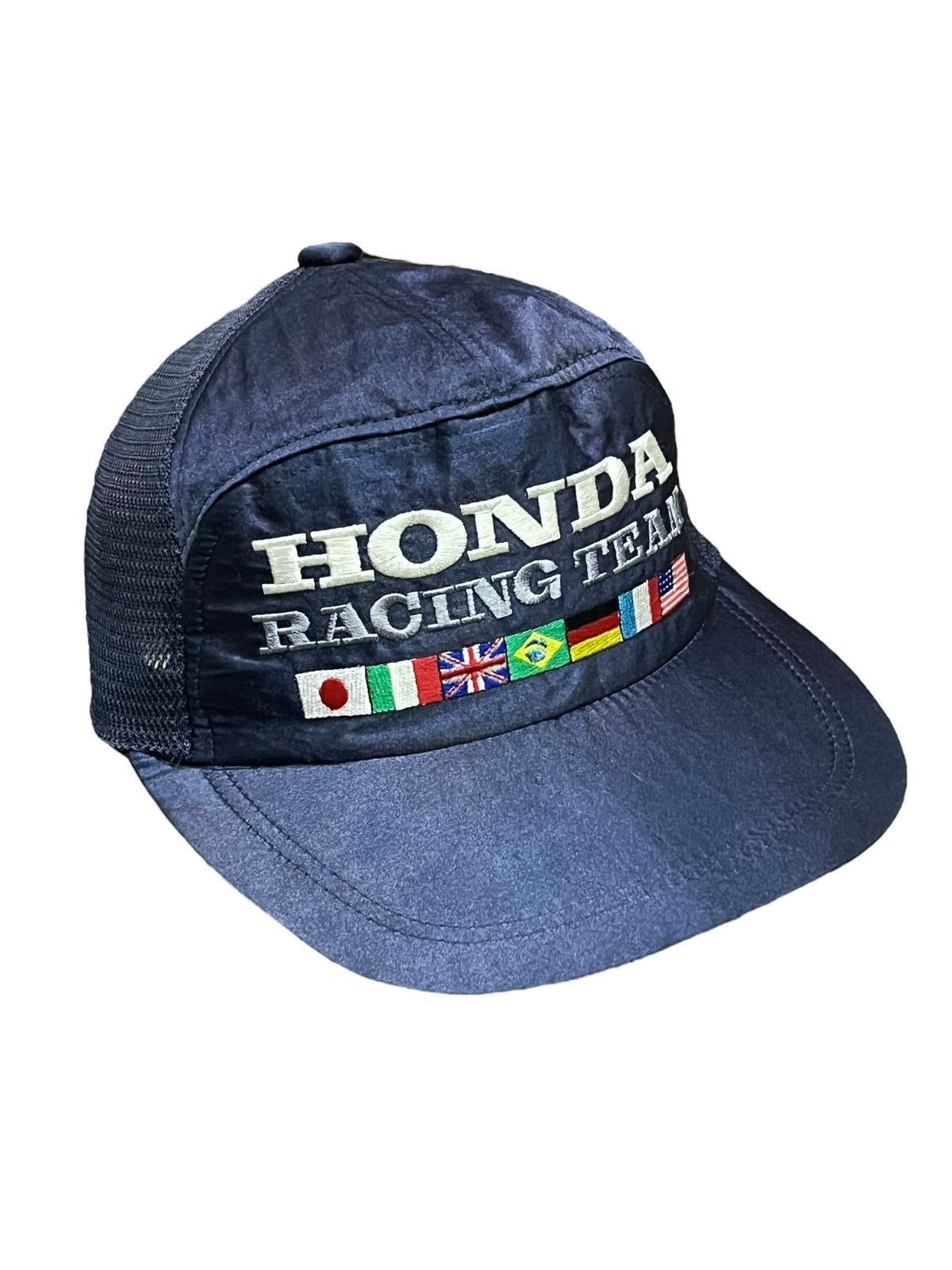 Honda 🏁VINTAGE 80’s HONDA RACING TEAM Strapback Trucker Hat Size ONE SIZE - 3 Thumbnail