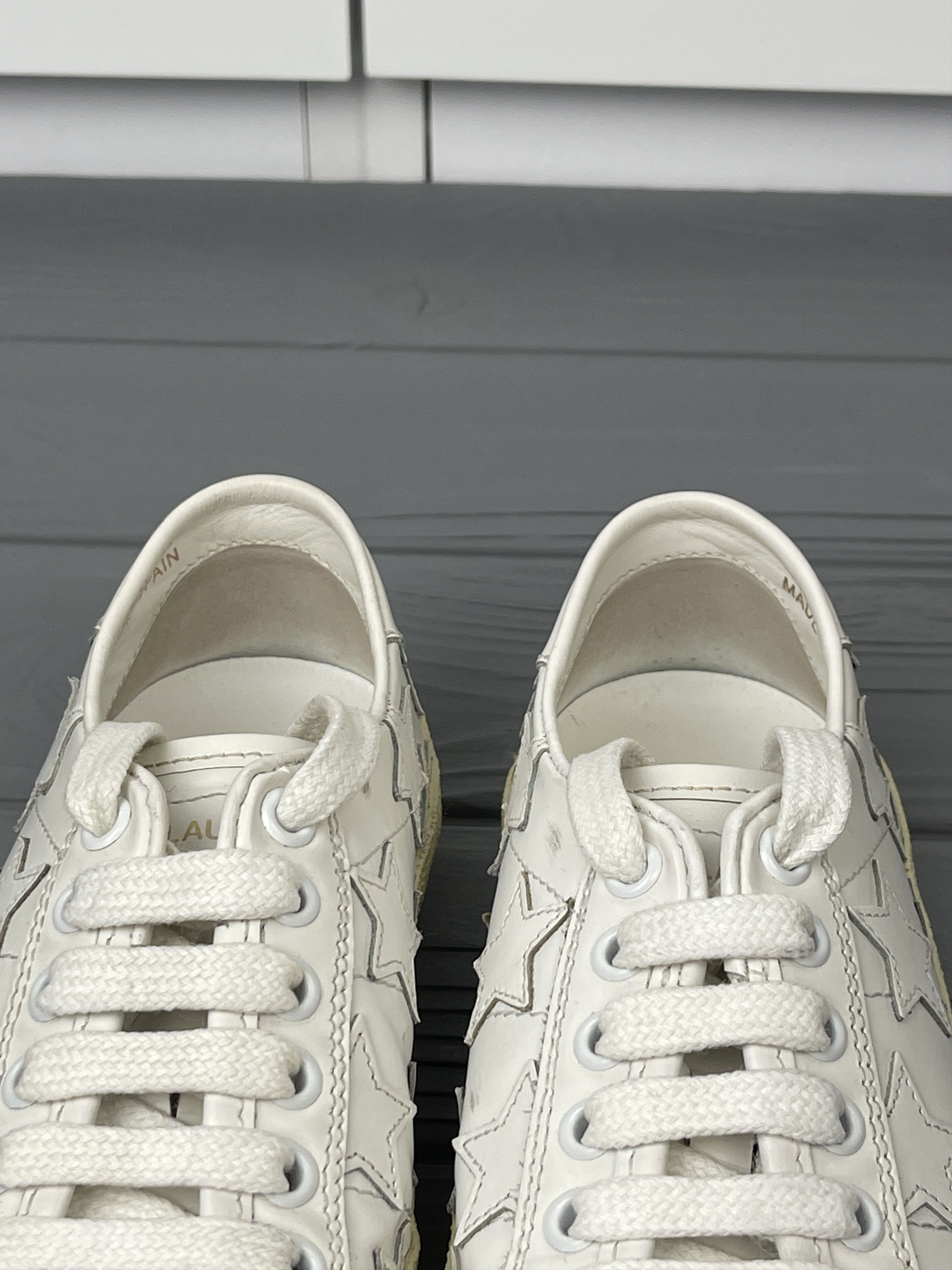 Saint Laurent Paris Saint Laurent Leather Court Stars Sneakers Size US 4.5 / IT 34.5 - 7 Thumbnail