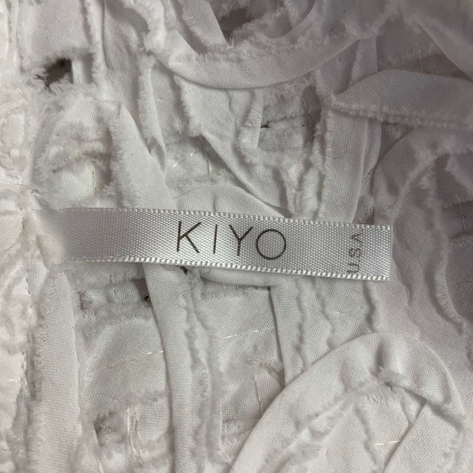 Other KIYO Size M White Cotton Woven Open Front Jacket Blazer Size M / US 6-8 / IT 42-44 - 6 Thumbnail