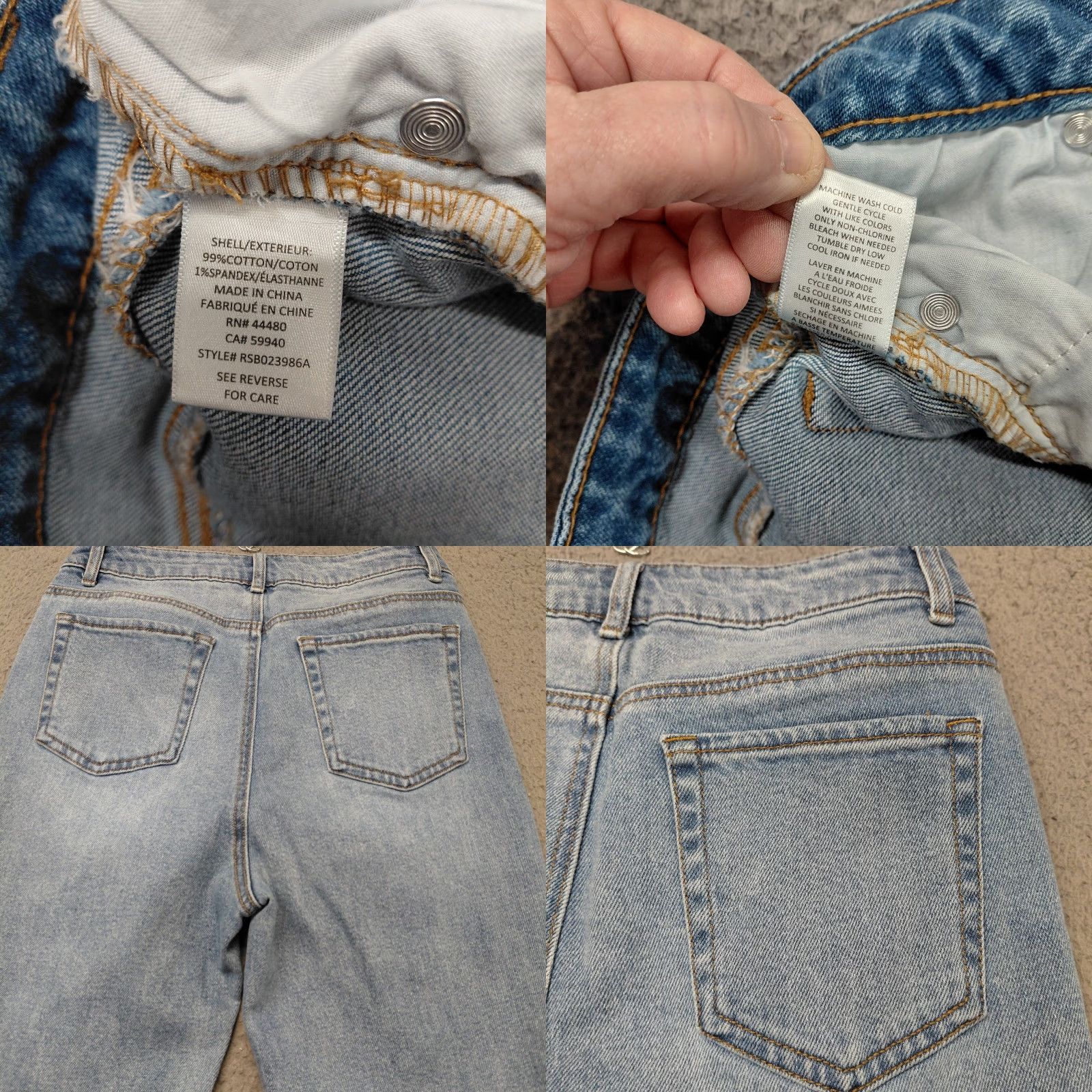 Vintage Tinseltown Jeans Women’s Size 7 Blue Hi-Rise The Mom Med Wash Denim Distressed Raw Hem Regular Fit Womens Size 28" / US 6 / IT 42 - 8 Thumbnail