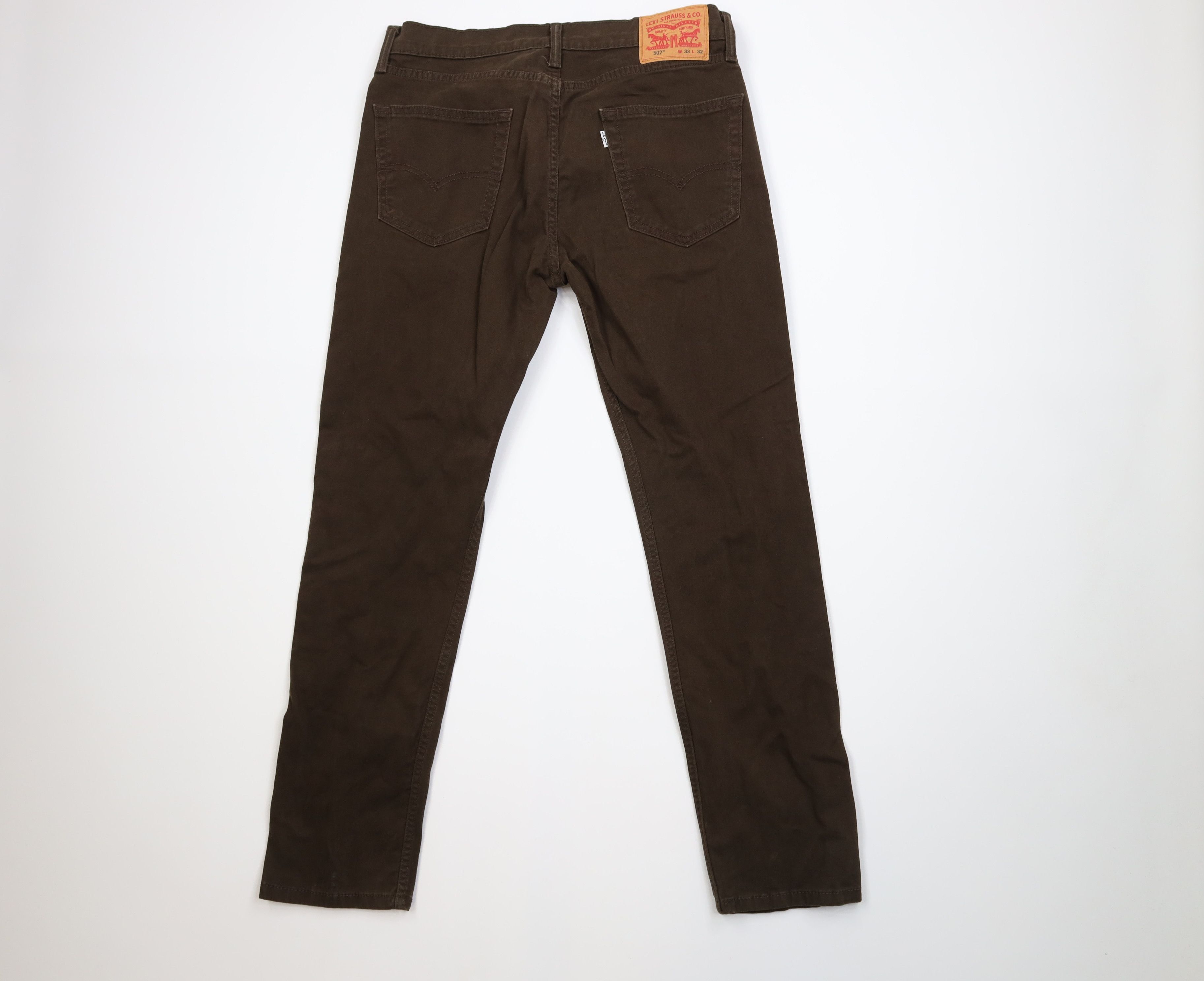 Levi's Vintage Y2K Levis 502 Slim Taper Leg Twill Pants Brown Size US 33 - 9 Thumbnail