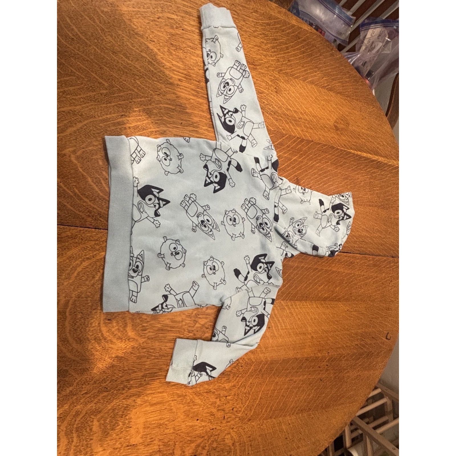 The Unbranded Brand Bluey Long SleeveHoodie Light-Blue Kids Small Cartoon Dog Size US S / EU 44-46 / 1 - 3 Thumbnail
