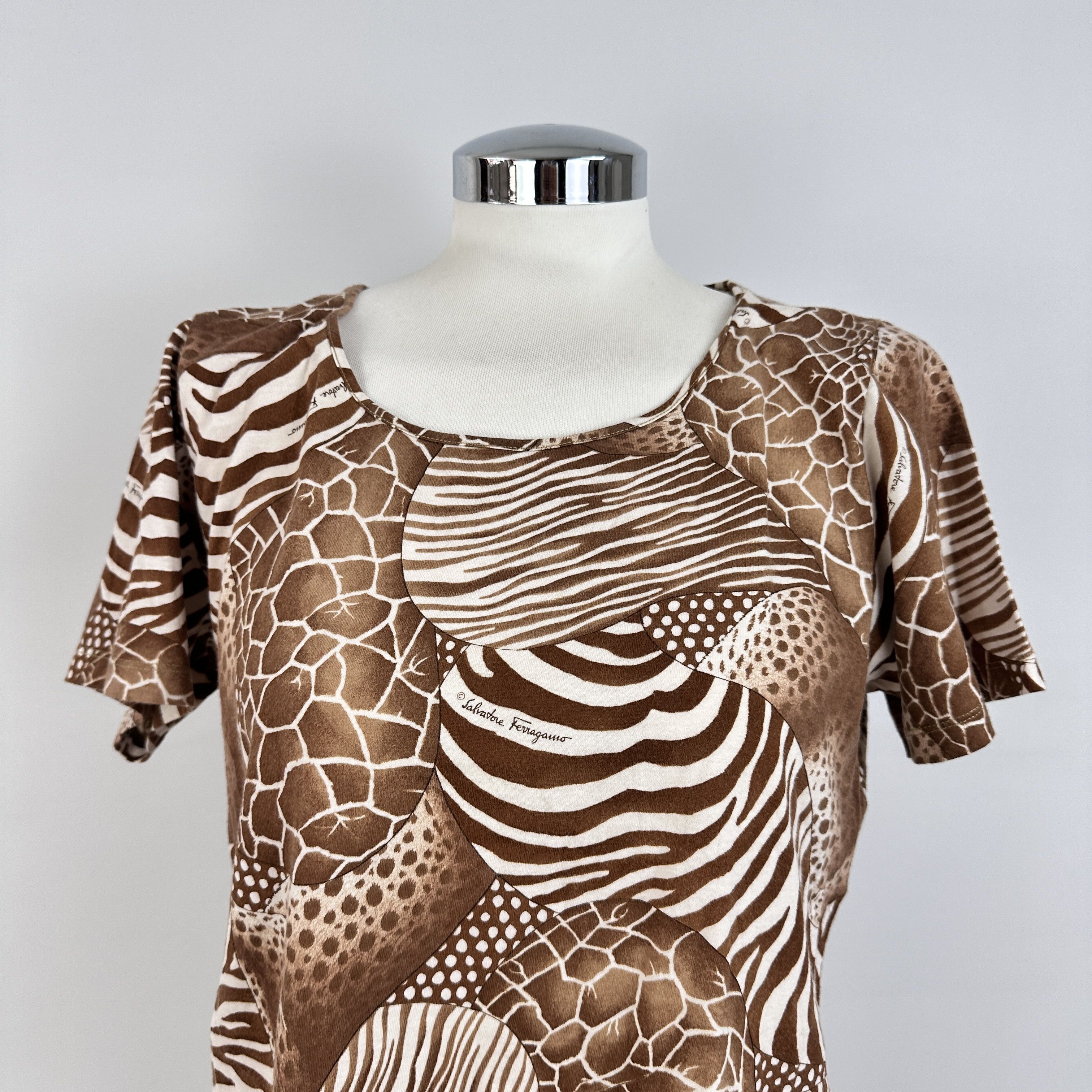 Salvatore Ferragamo T-shirt Salvatore Ferragamo Animalier – XL Size XL / US 12-14 / IT 48-50 - 3 Thumbnail