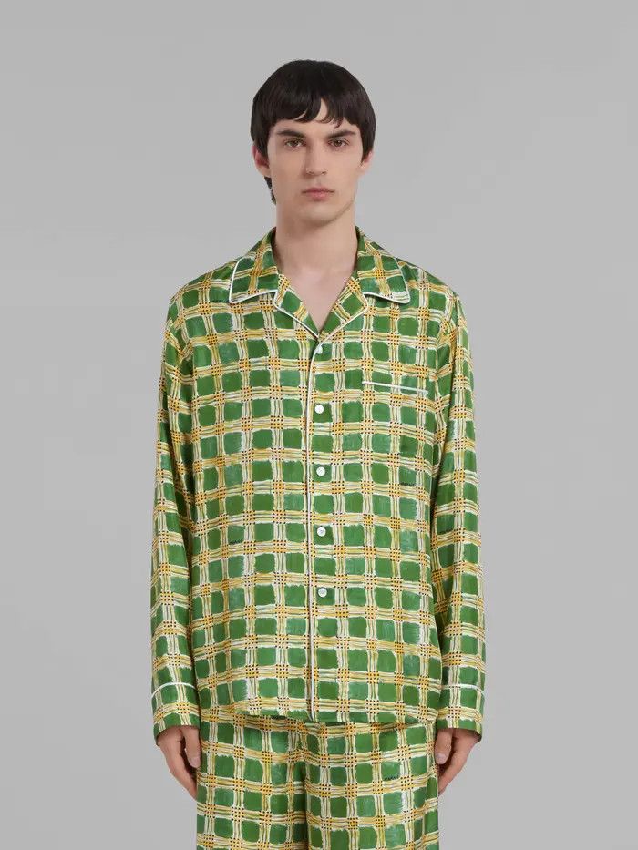 Marni o1w1db10125 Silk Twill Shirt in Green Size US L / EU 52-54 / 3 - 2 Thumbnail