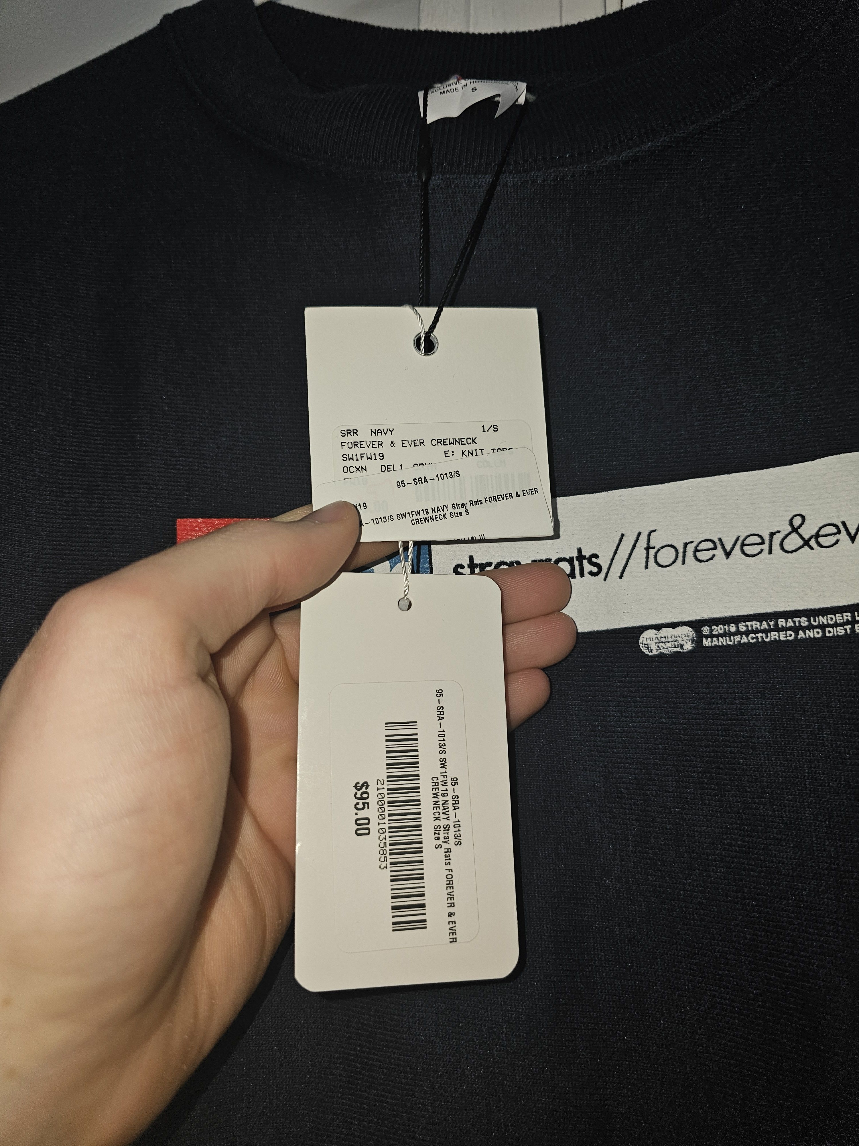 Stray Rats FOREVER & EVER CREWNECK NAVY SWEATER SIZE S Size US S / EU 44-46 / 1 - 2 Thumbnail