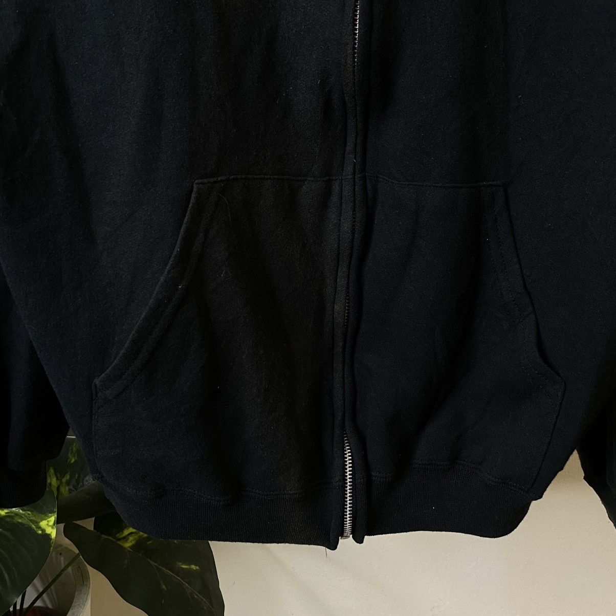 Jerzees Vintage Jerzees Black Blank Zip Up Hoodie Travis Style Size US XL / EU 56 / 4 - 3 Thumbnail