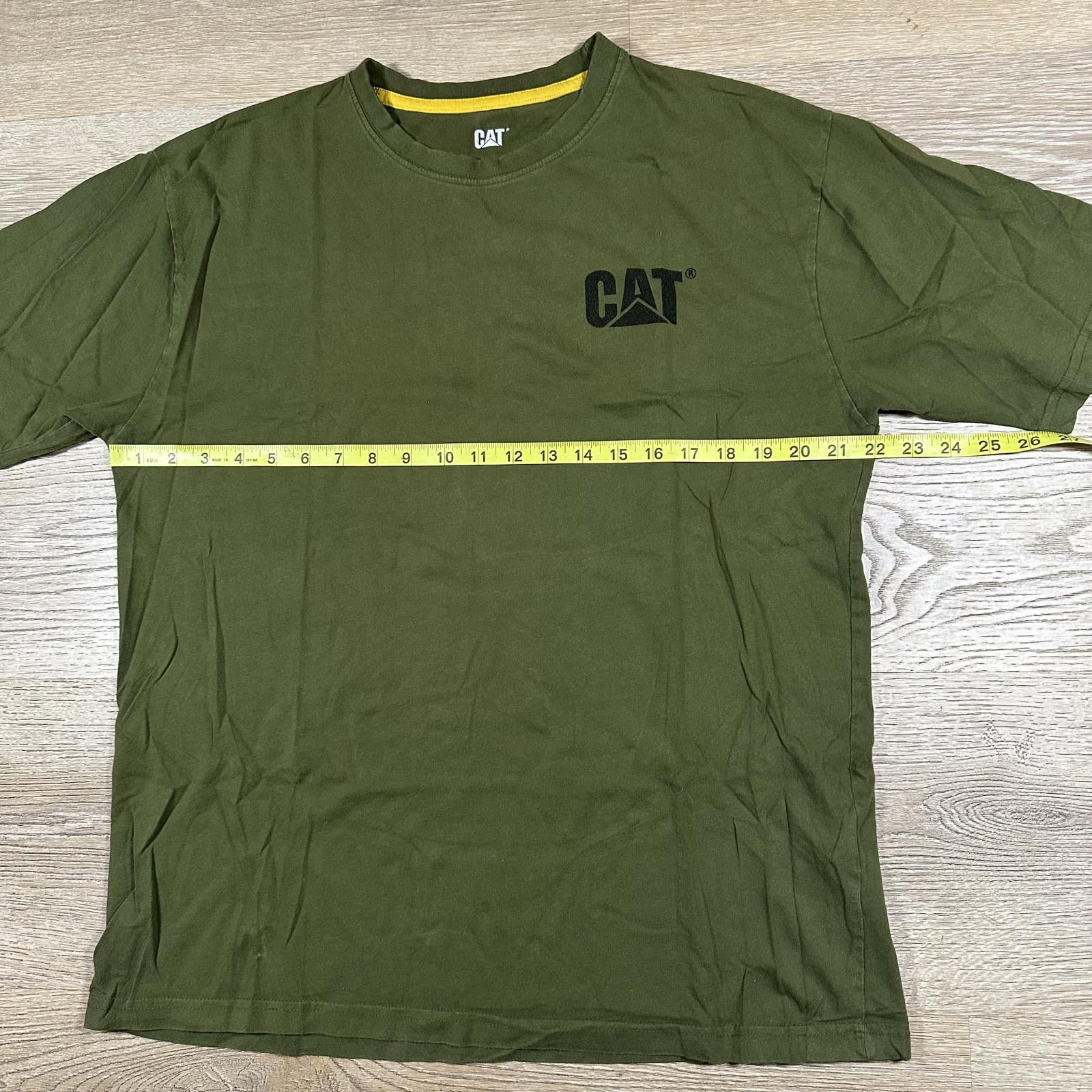 Caterpillar CAT Mens T-shirt Large Green workwear graphic Size US L / EU 52-54 / 3 - 6 Thumbnail