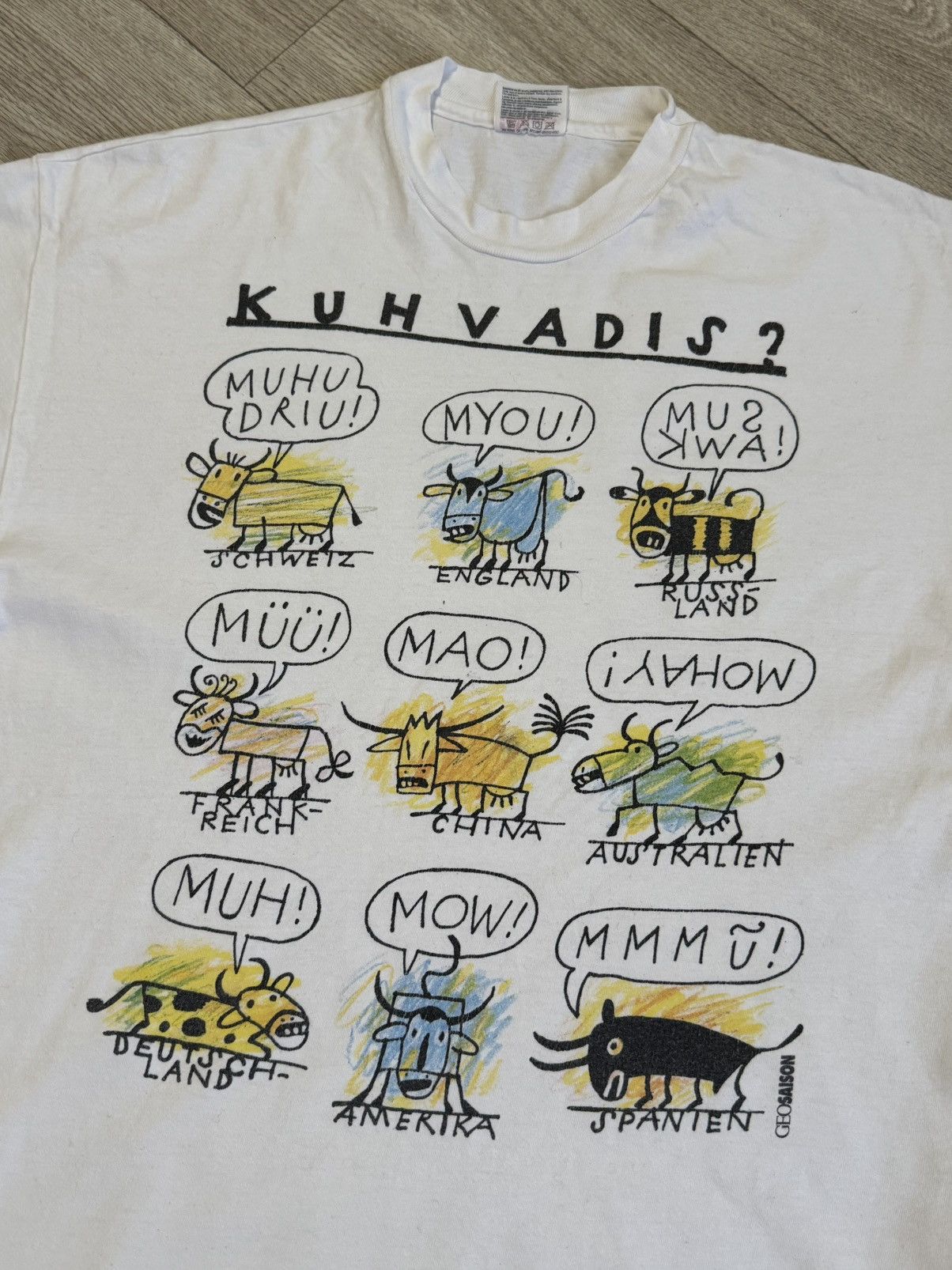 Band Tees × Vintage 🔷Vintage Kuhvadis Cow Animal T-shirt 90s🔷 Size US XL / EU 56 / 4 - 3 Thumbnail