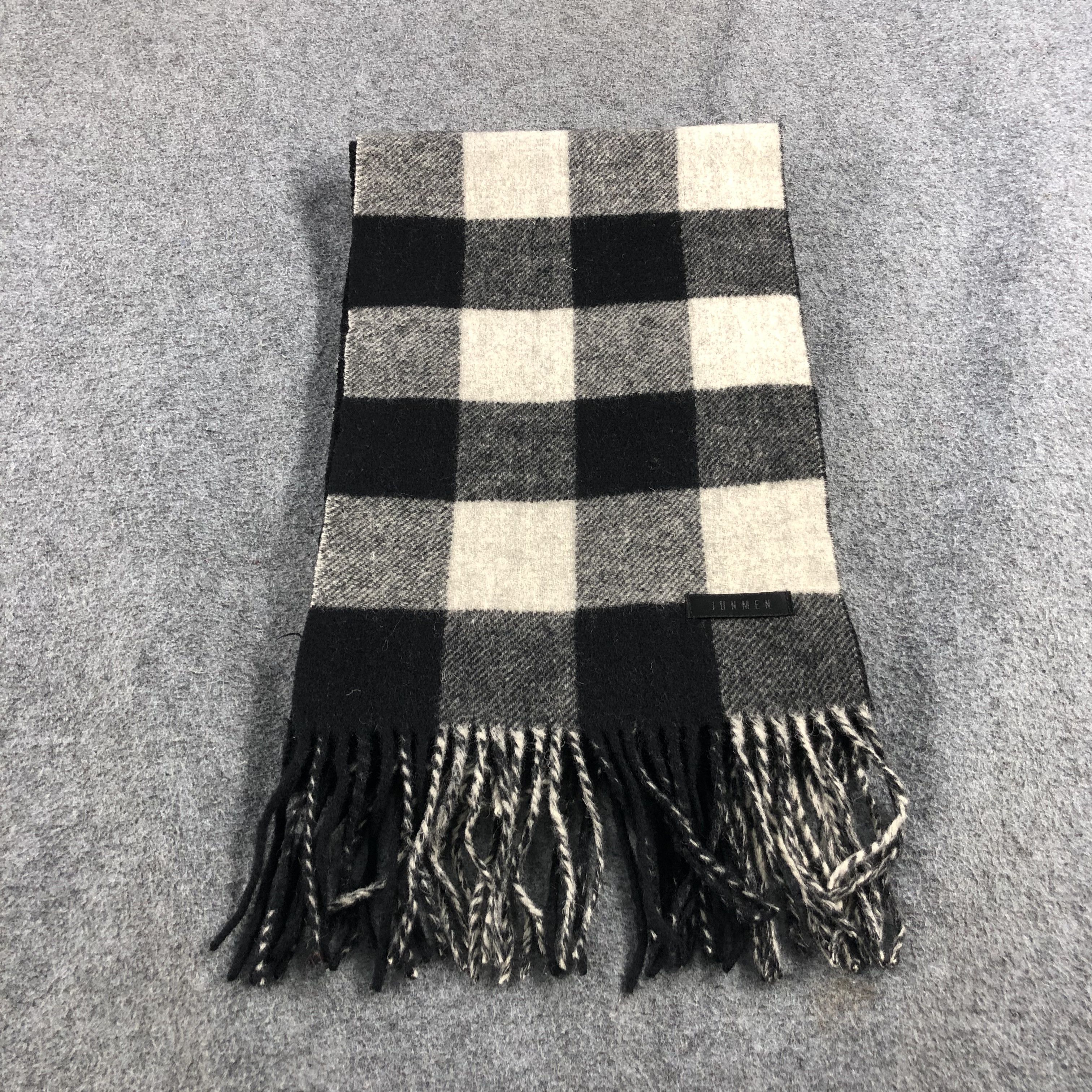 Mr. Junko Jun Men Tartan Double Sided Wool Scarf Muffler V897 Size ONE SIZE - 1 Thumbnail