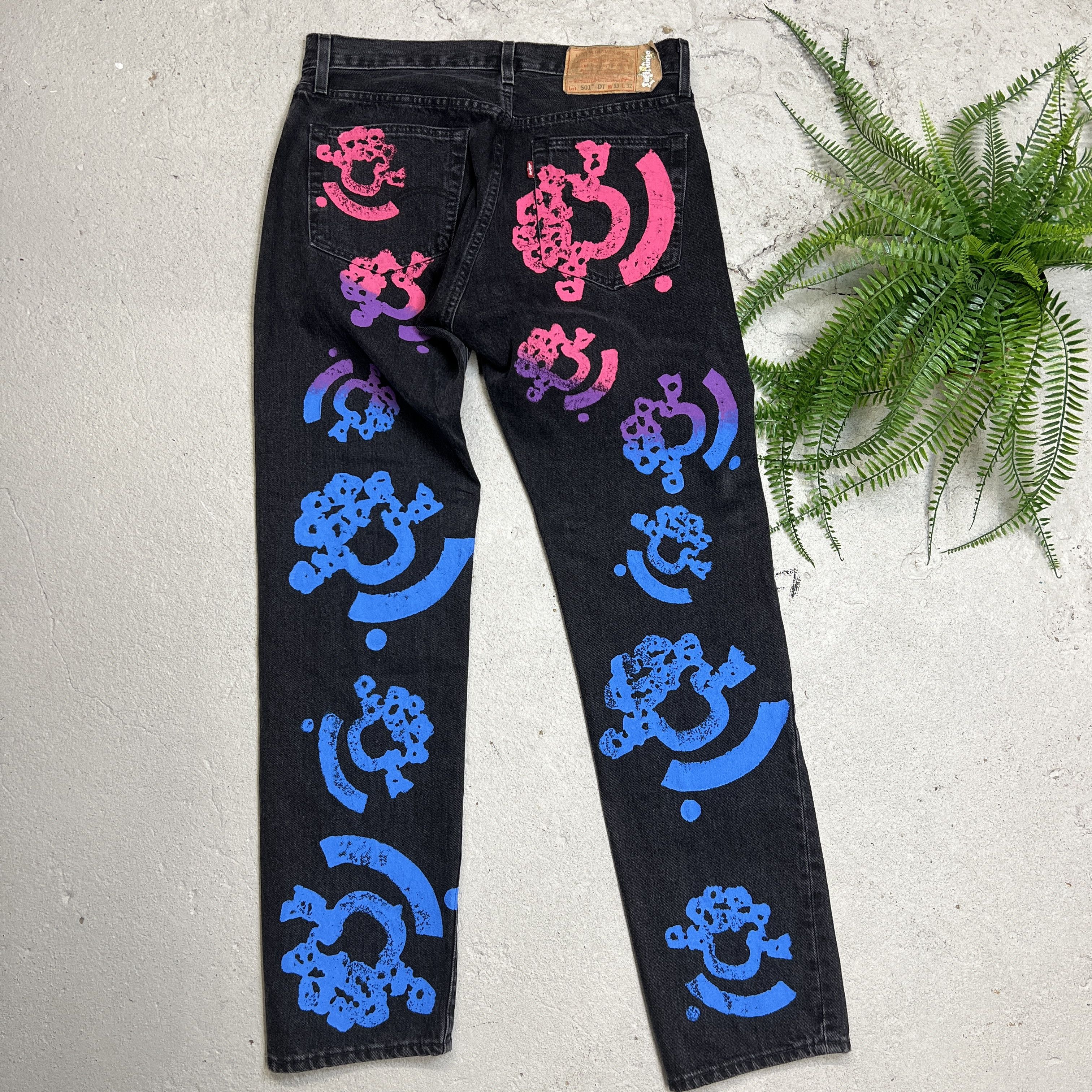 (B).Stroy × DENIM TEARS Denim Tears Bstroy Tears 501 Jean Size US 33 - 3 Thumbnail