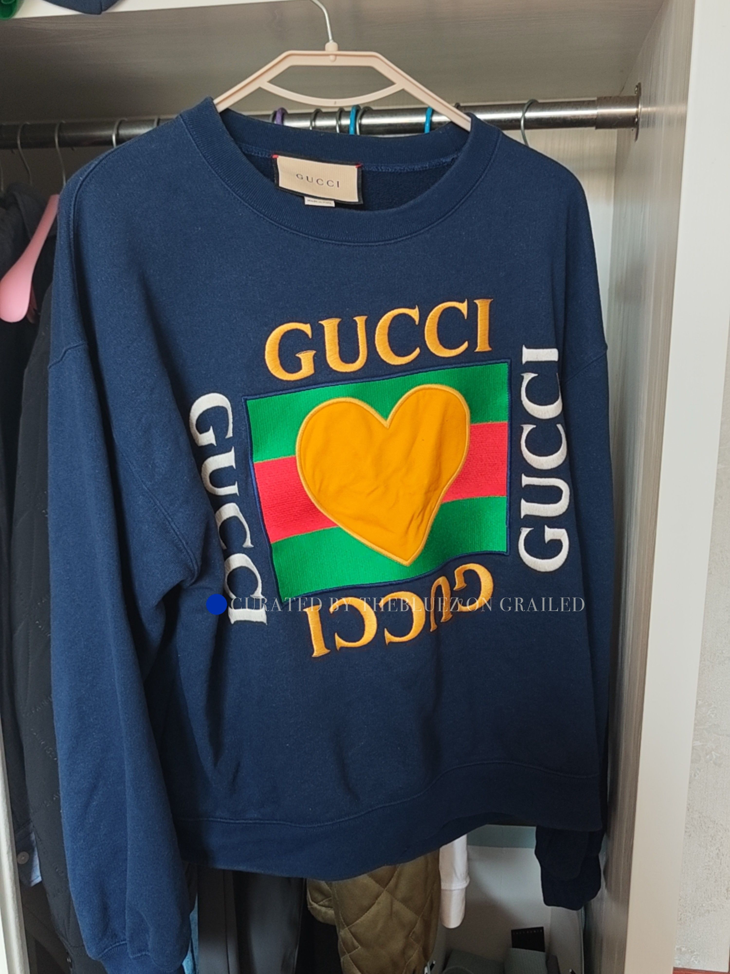Gucci Heart Logo Sweatshirt in Blue Size US XS / EU 42 / 0 - 1 Thumbnail