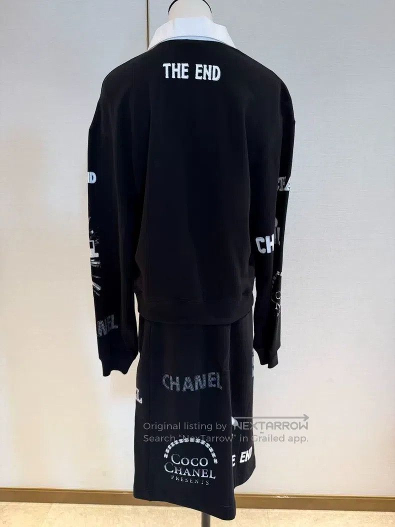 Chanel Chanel 21s black and white graffiti long-sleeved polo shir Size S / US 4 / IT 40 - 2 Thumbnail