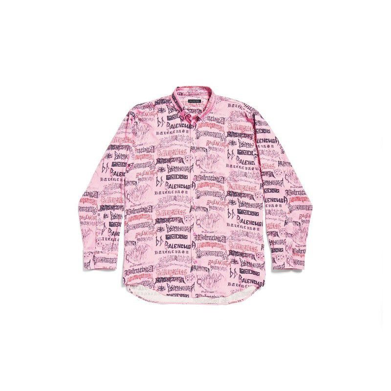 Balenciaga o1tr1nto0725 DIY Metal Allover Shirt Large Fit in Pink Size US M / EU 48-50 / 2 - 1 Thumbnail
