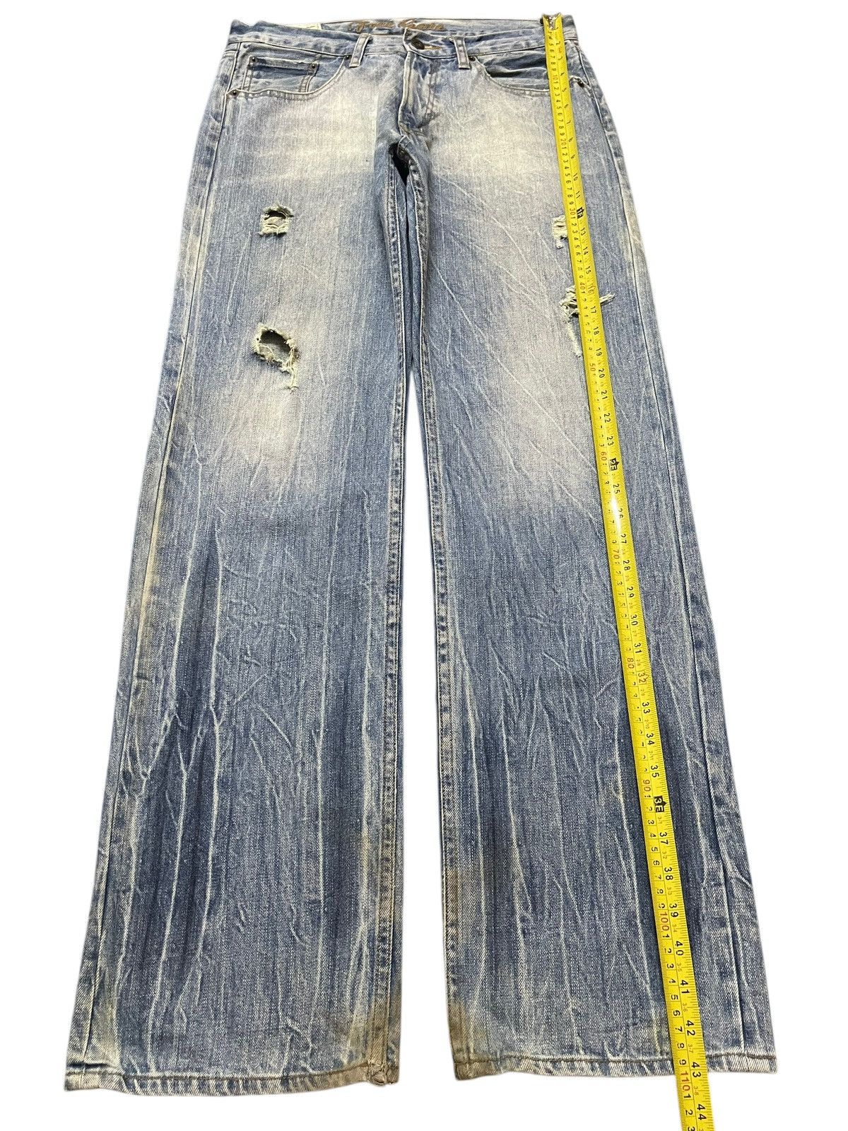 14th Addiction Vintage Japanese Brand Clawmark Wash Distress Baggy Jeans Size US 31 - 13 Thumbnail