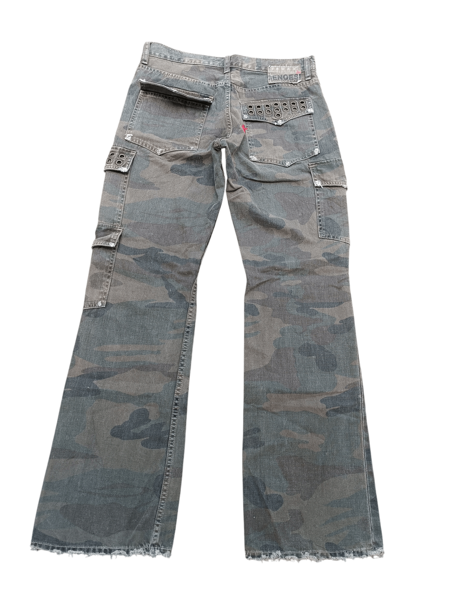 Japanese Brand FLARED💥Genoese Okayama Distressed Multi Pocket Camo Pant Size US 31 - 6 Thumbnail