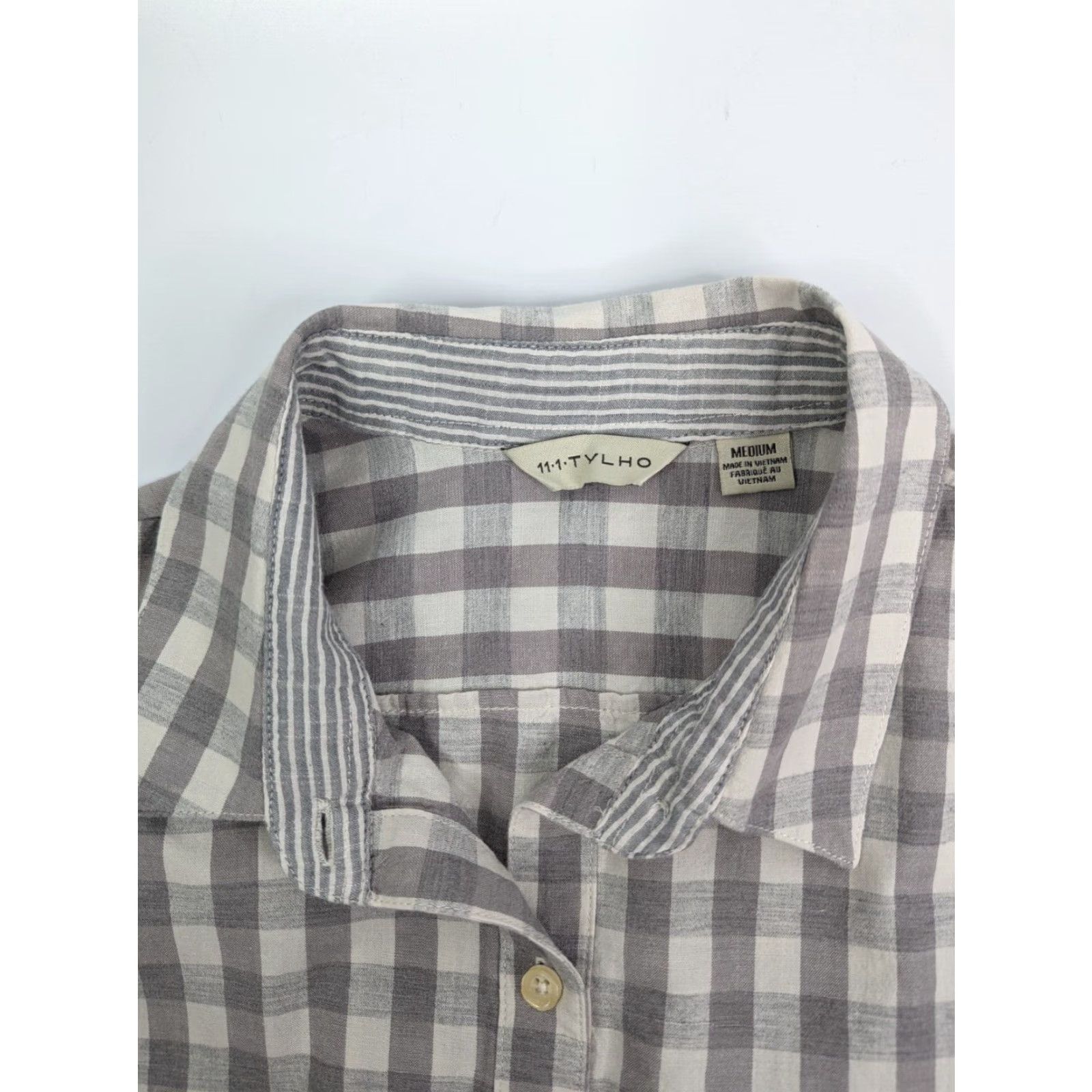 Anthropologie **Anthropologie Buffalo Check Peplum Button Down Top Medium Gray** User: Anthropologie Buffalo Check Peplum Button-Down Top Medium Gray Size M / US 6-8 / IT 42-44 - 7 Thumbnail