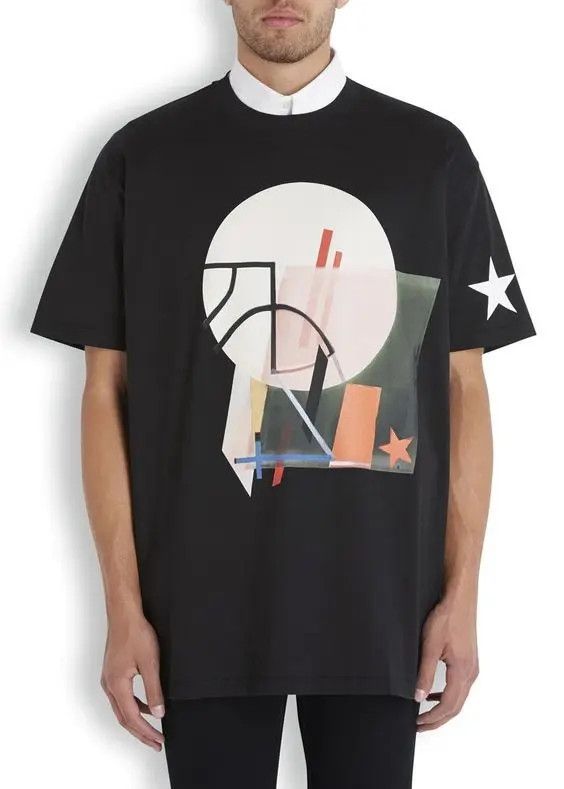 Givenchy Black Abstract Geometric Star Oversized T-Shirt Size US XS / EU 42 / 0 - 2 Thumbnail