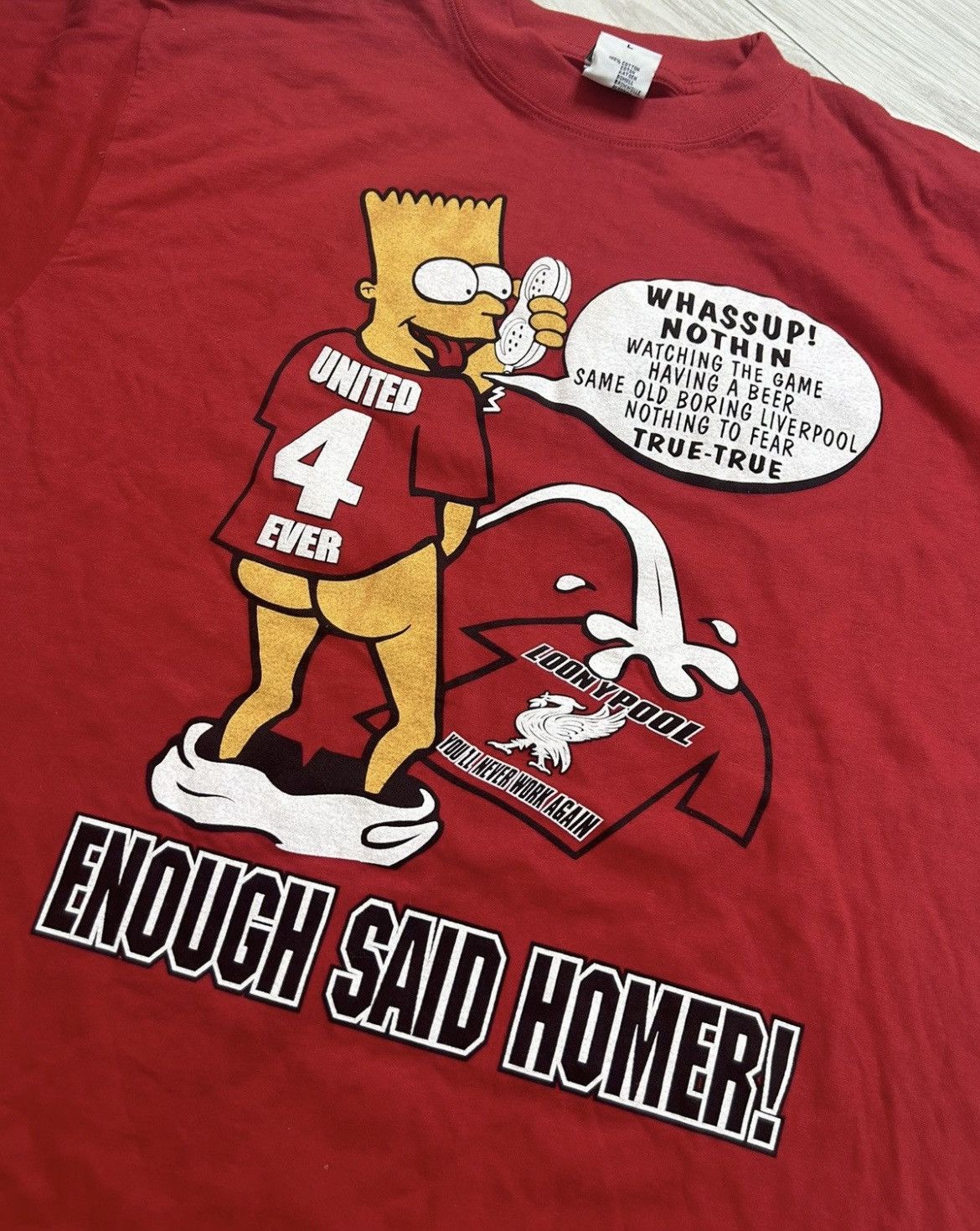 The Simpsons Vintage Bart Simpsons jersey humor Liverpool soccer jersey Size US L / EU 52-54 / 3 - 3 Thumbnail