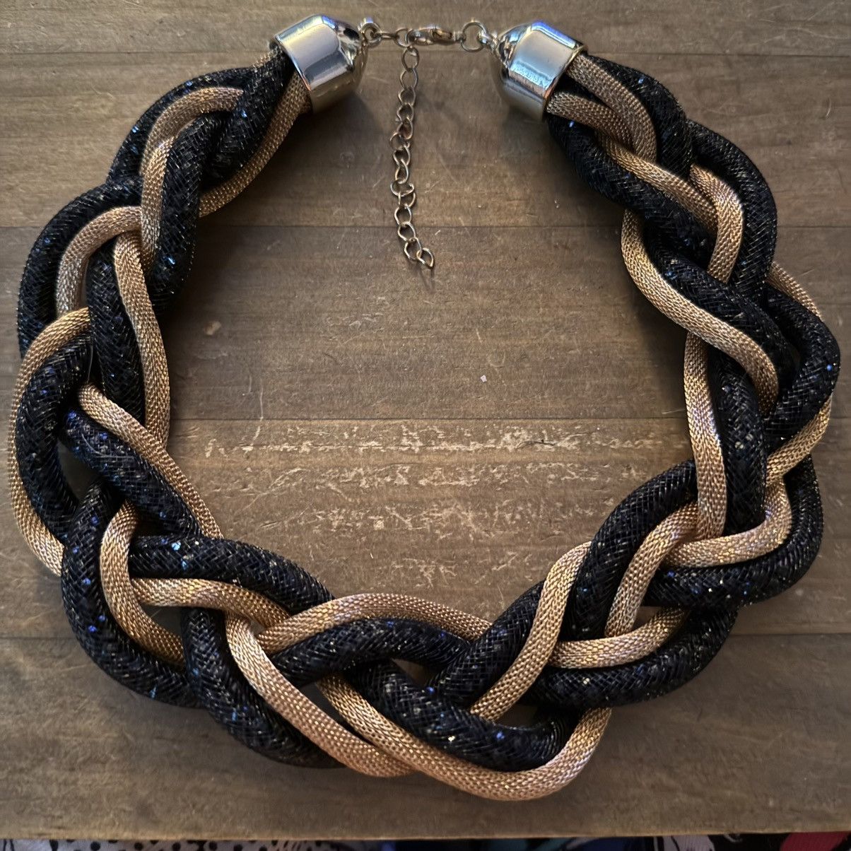 Other Chunky black and gold mesh tube braided necklace Size ONE SIZE - 3 Thumbnail