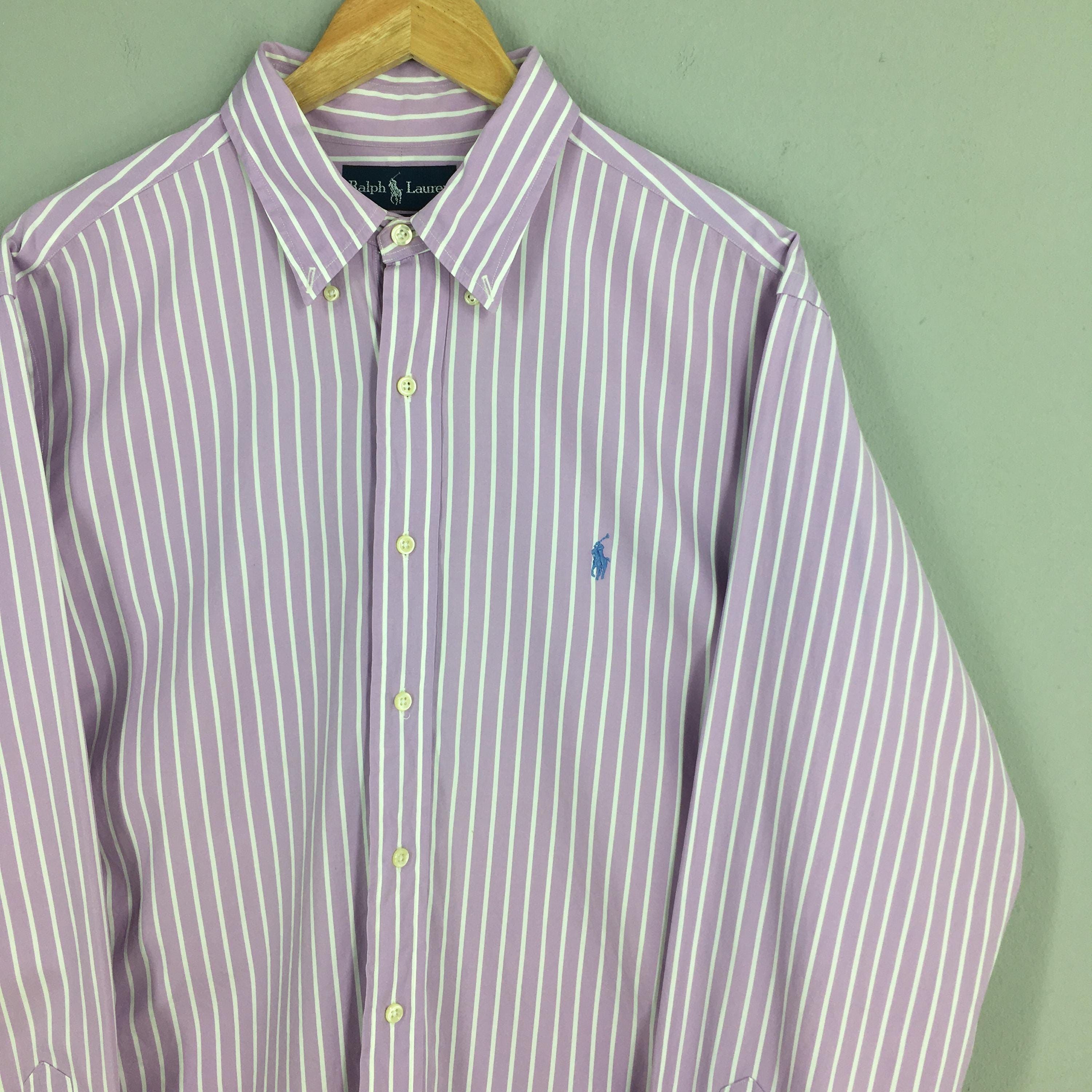 Polo Ralph Lauren × RRL Ralph Lauren × Ralph Lauren Vintage Polo Ralph Lauren Pink Striped Shirt 2XLarge Size US XXL / EU 58 / 5 - 2 Thumbnail