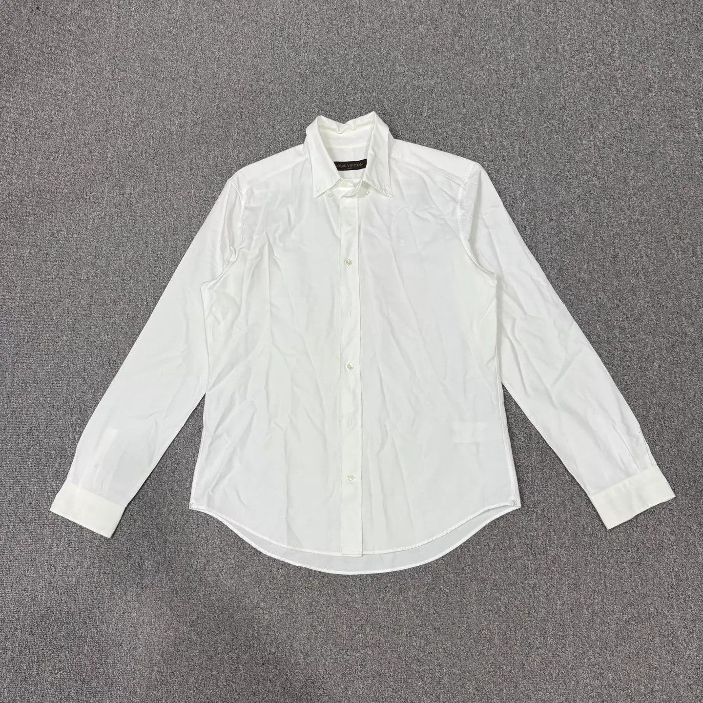 Louis Vuitton LV White Embroidered Logo LS Shirt XL 95 New Size XL / US 12-14 / IT 48-50 - 1 Thumbnail