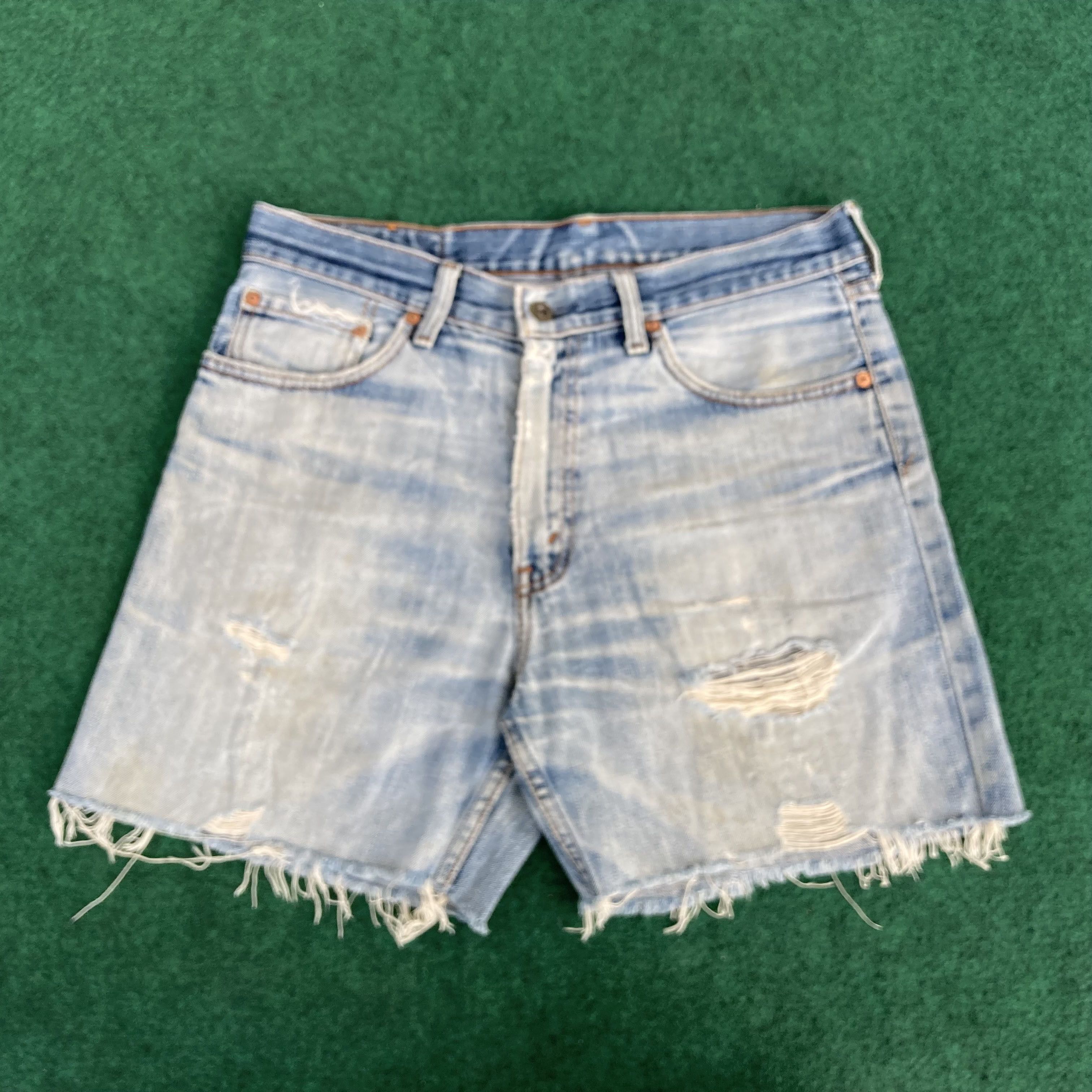 Vtg Levis 502 Short Jorts Distressed Ripped Grunge Jeans