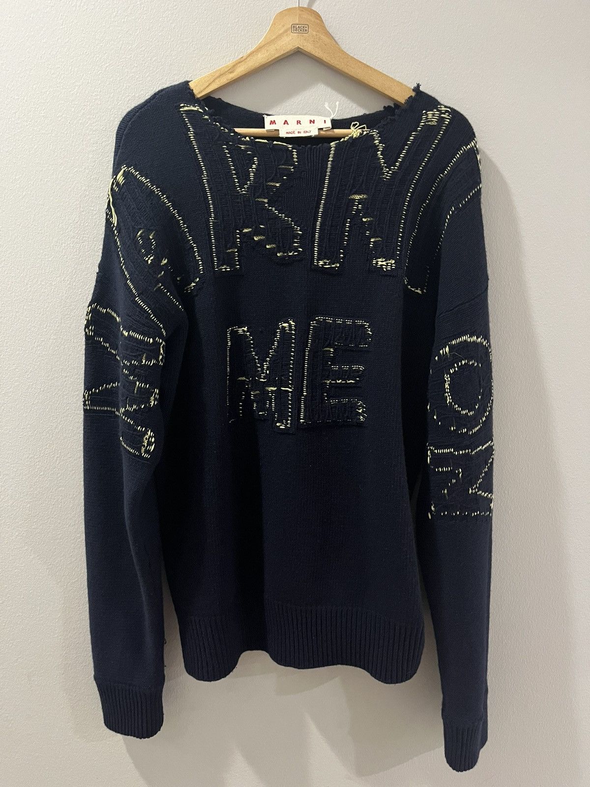 Marni ‘MARNI on ME’ NWT MARNI Reversible Knit Navy Blue Sweater Size US M / EU 48-50 / 2 - 1 Thumbnail