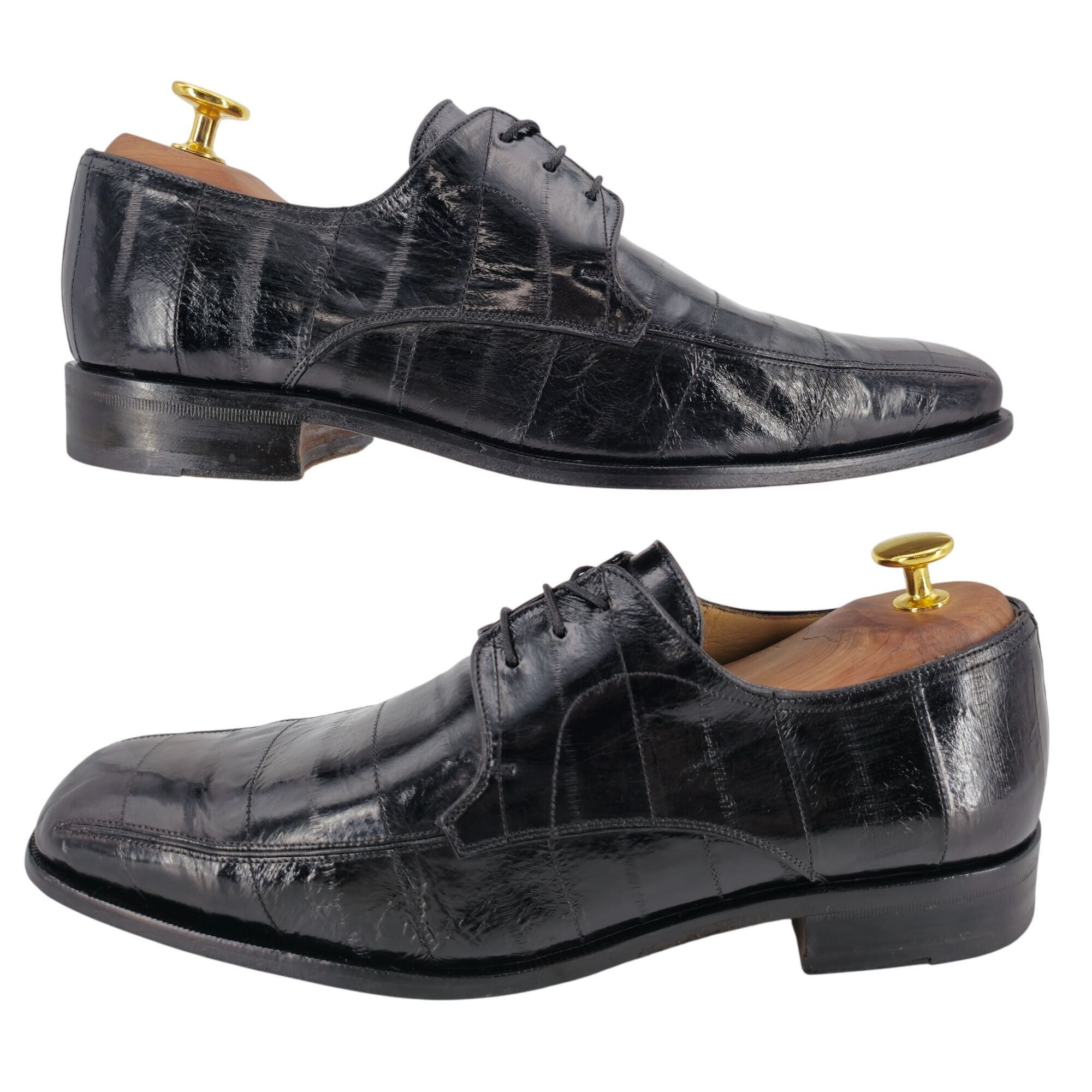 Mezlan Vintage Mezlan Platinum Exotic Eel Skin Men's Size 7E Black Size US 7 / EU 40 - 4 Thumbnail