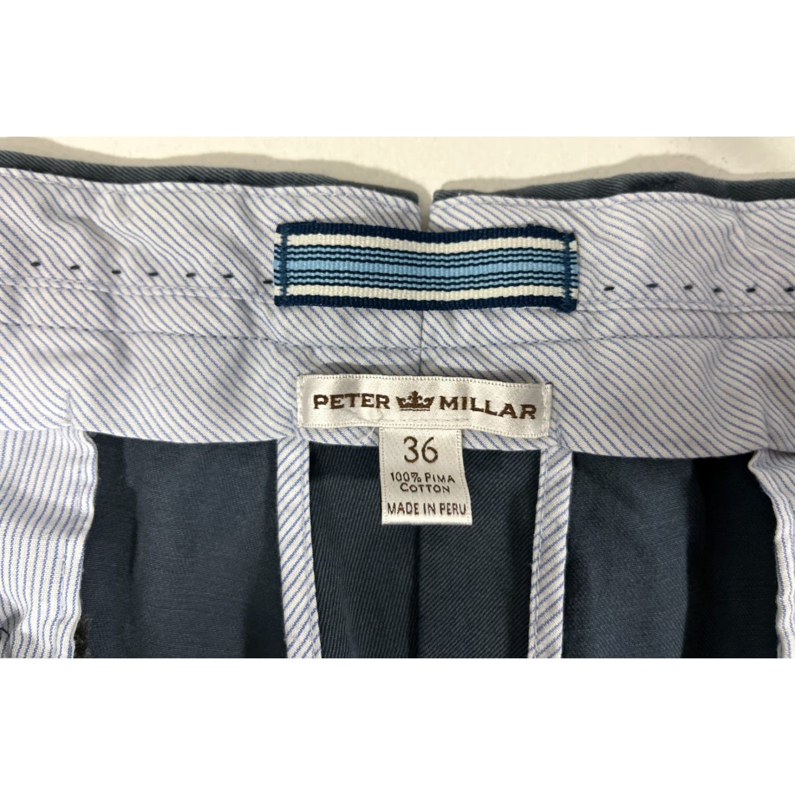 Peter Millar VINTAGE Peter Millar Men's Crown Pima Cotton Chino Pants Navy Sz 36x30 Size US 36 / EU 52 - 6 Thumbnail
