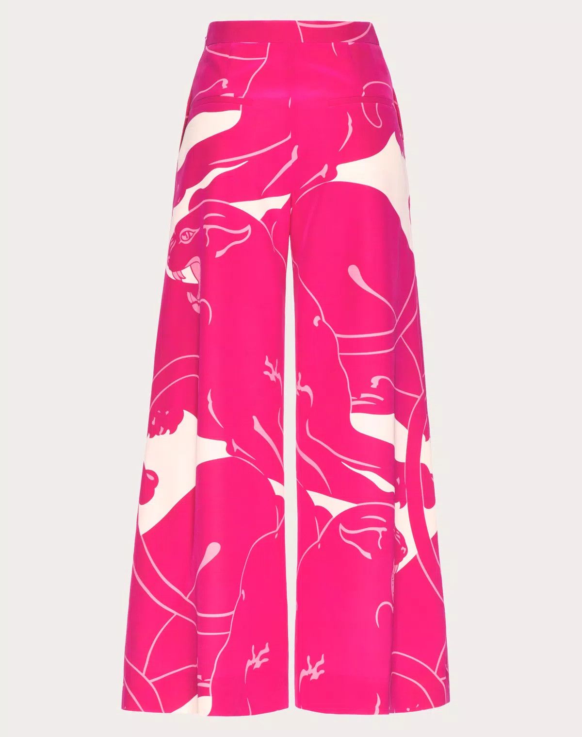 Valentino o1s1wg110625 Cady Panther Trousers in Pink Size 27" / US 4 / IT 40 - 2 Thumbnail