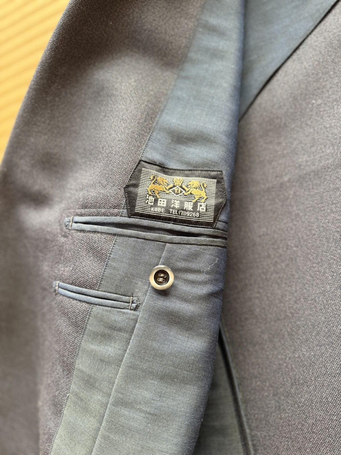Other Vintage Deep Navy Wool Set-Up by Ikeda Tailor Shop Size 38R - 8 Thumbnail