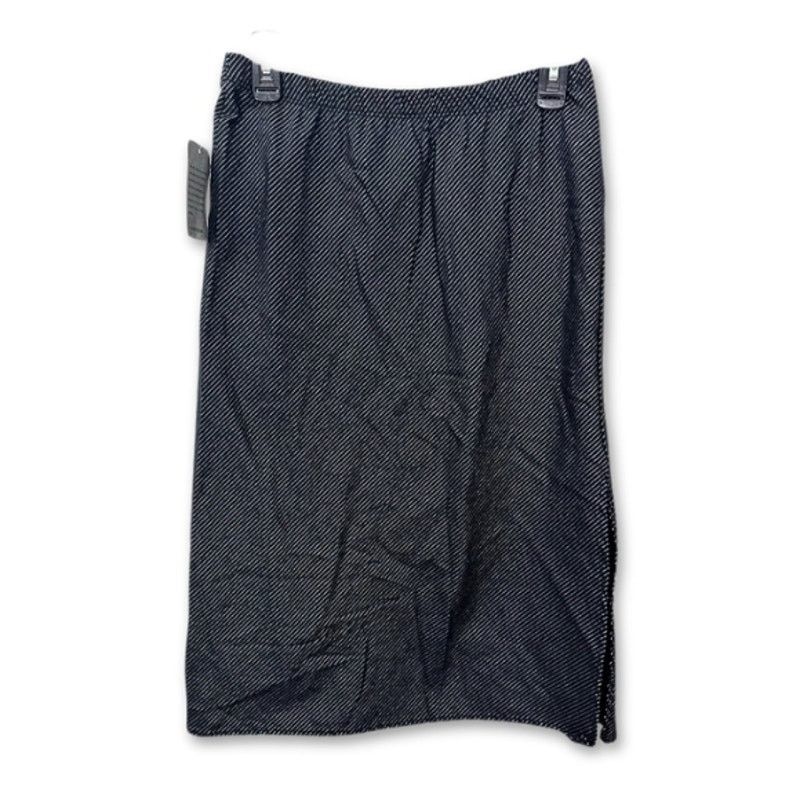 Other Forgotten Grace Skirt Pinstripe Side Slit Black Womens M NWT Size 28" / US 6 / IT 42 - 4 Thumbnail
