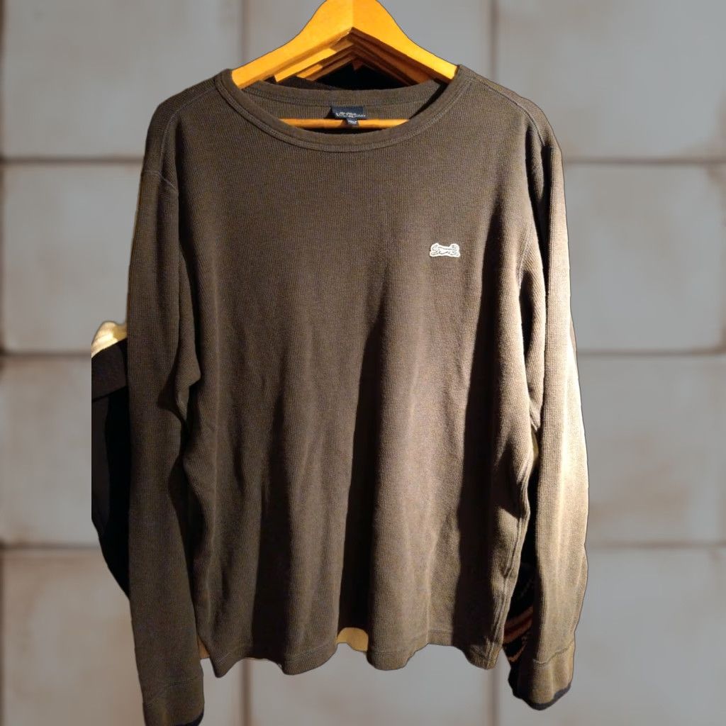 Vintage VINTAGE Le Tigre Cotton Blend XL Long-sleeve Pullover Shirt Men Gray Crew Neck Pullover Size US XL / EU 56 / 4 - 1 Thumbnail