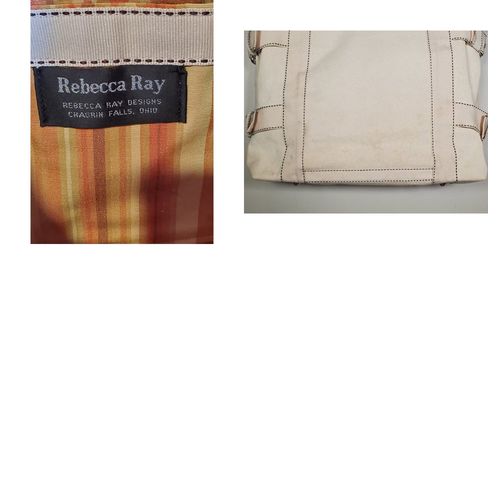 Vintage Rebecca Ray Canvas Tote Bag Equestrian Calendar October 1939 The Tho. D. Murphy Co. Womens Tote Medium Off-White Canvas Bag Size ONE SIZE - 8 Thumbnail