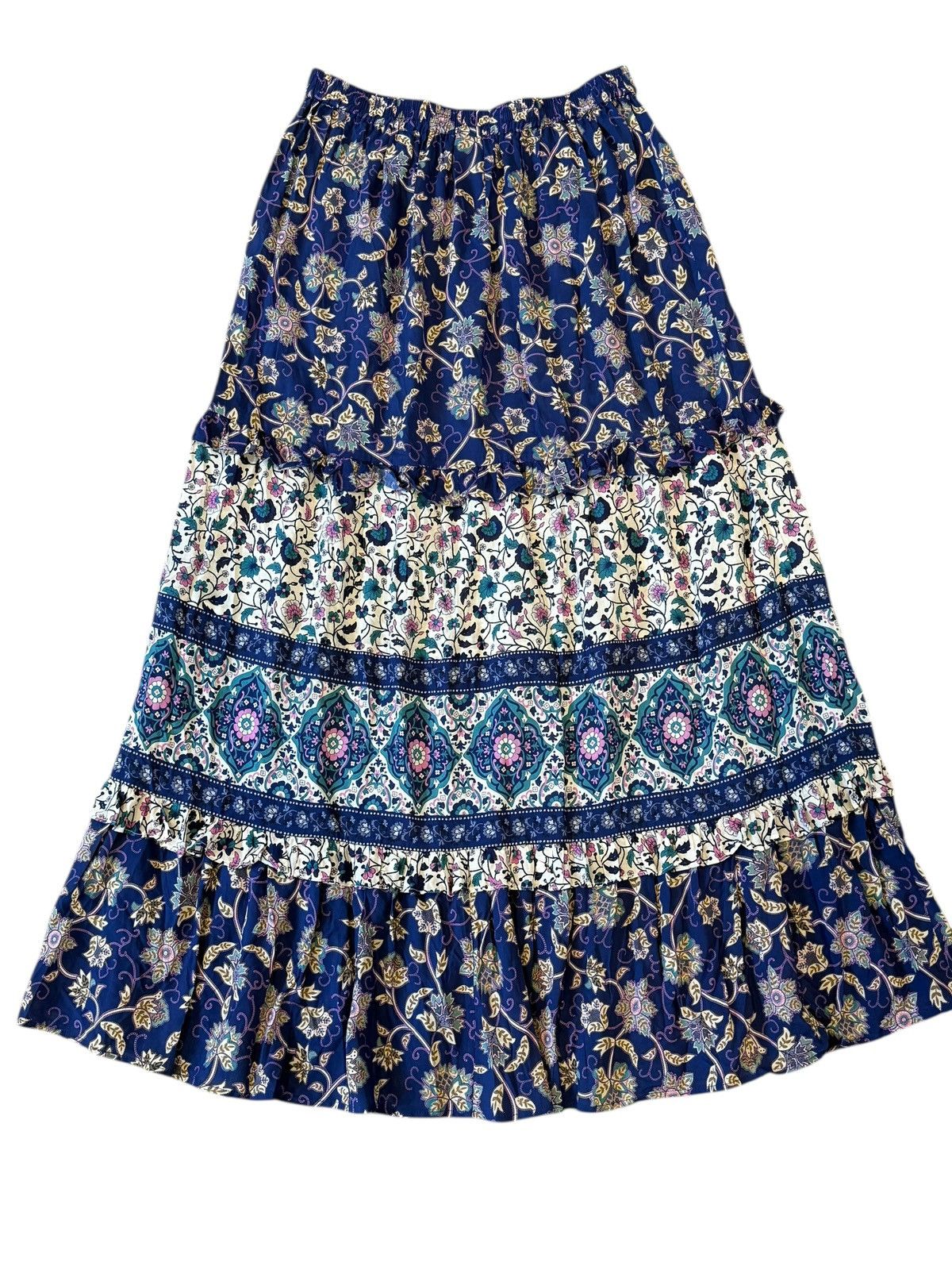 Spell Spell & The Gypsy Skirt Blue Purple Pink Floral Cotton max M Size 32" / US 10 / IT 46 - 3 Thumbnail