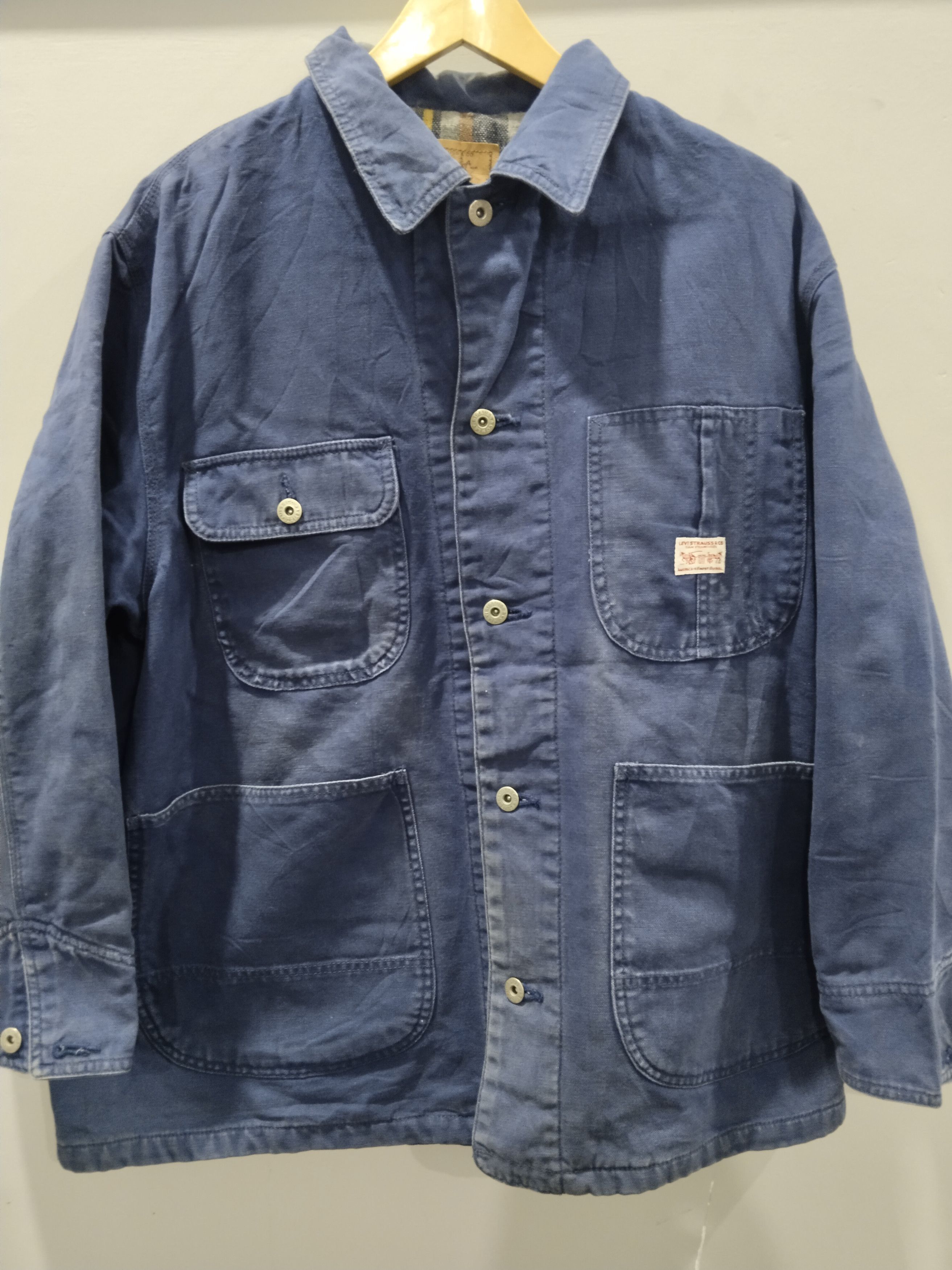 image of Levis Vintage Clothing Chore Jacket Blanket in Blue, Men's (Size Medium)