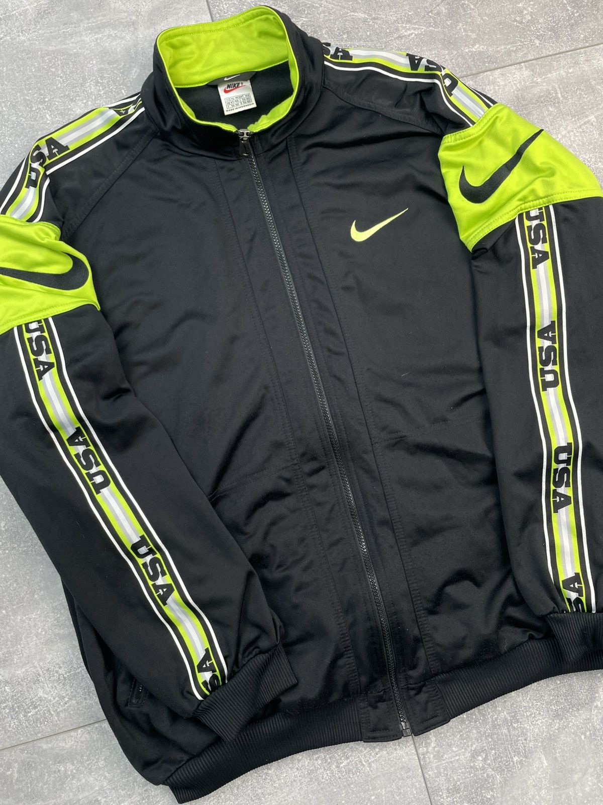 Nike Nike USA Big Swoosh Track Top Jacket Vintage 90s Size US XL / EU 56 / 4 - 2 Thumbnail
