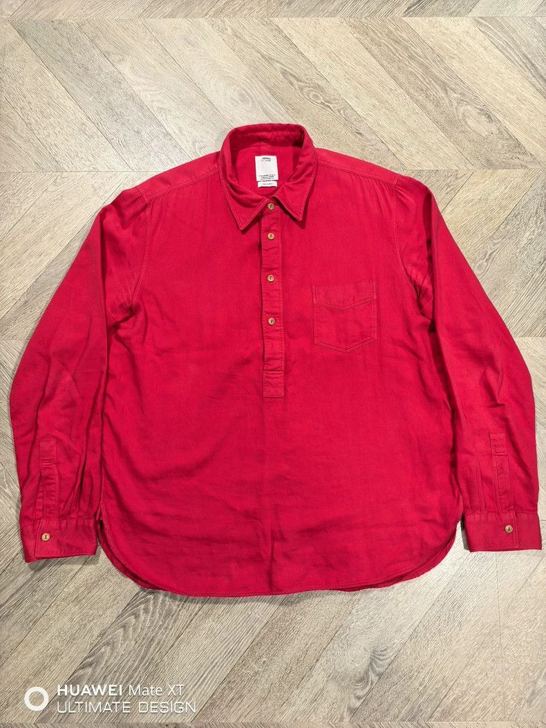 Visvim VISVIM Free Edge Baseball Shirt in Red Size US M / EU 48-50 / 2 - 1 Thumbnail