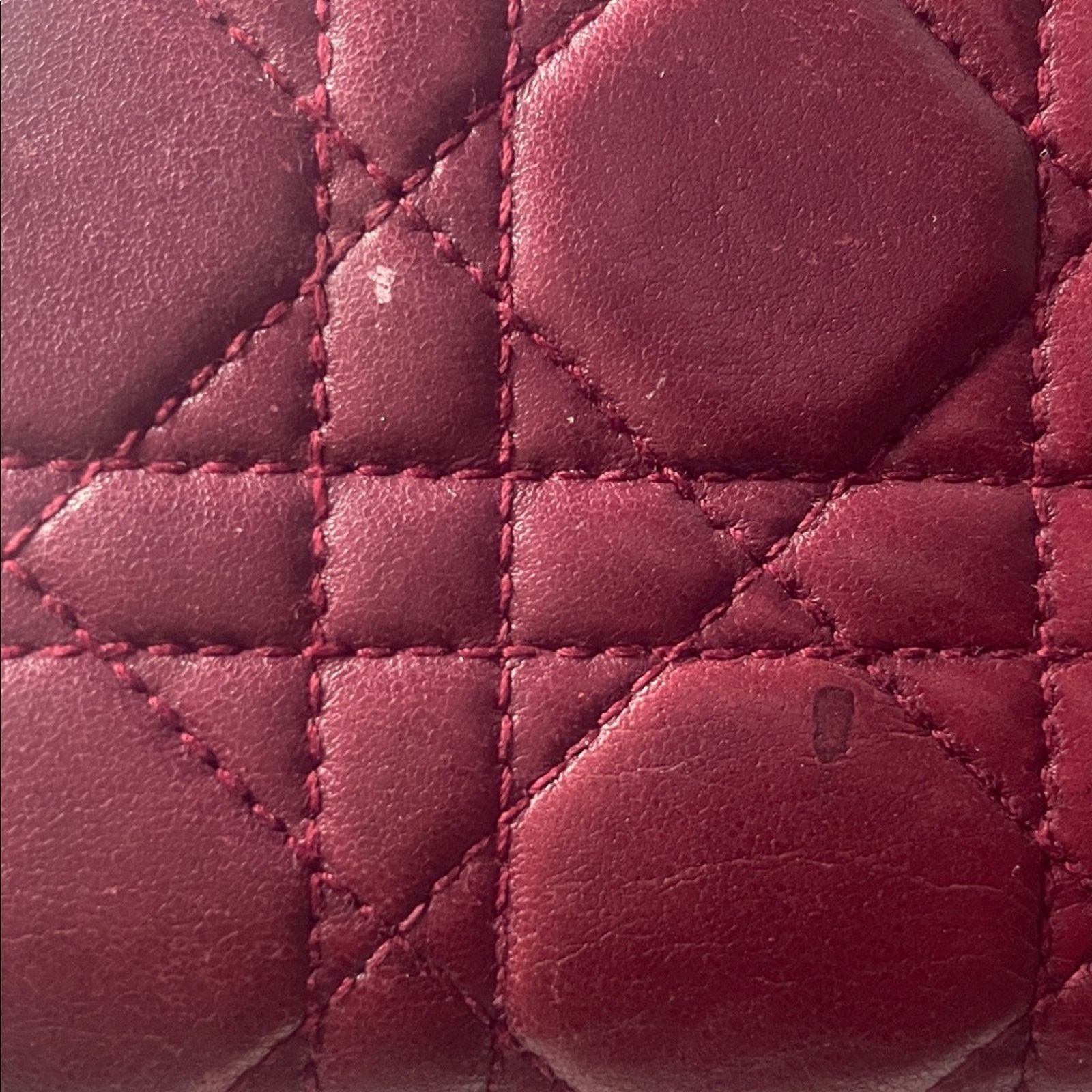 Dior Dior Lady Dior Voyageur Cannage Zip Wallet Red Size ONE SIZE - 11 Thumbnail