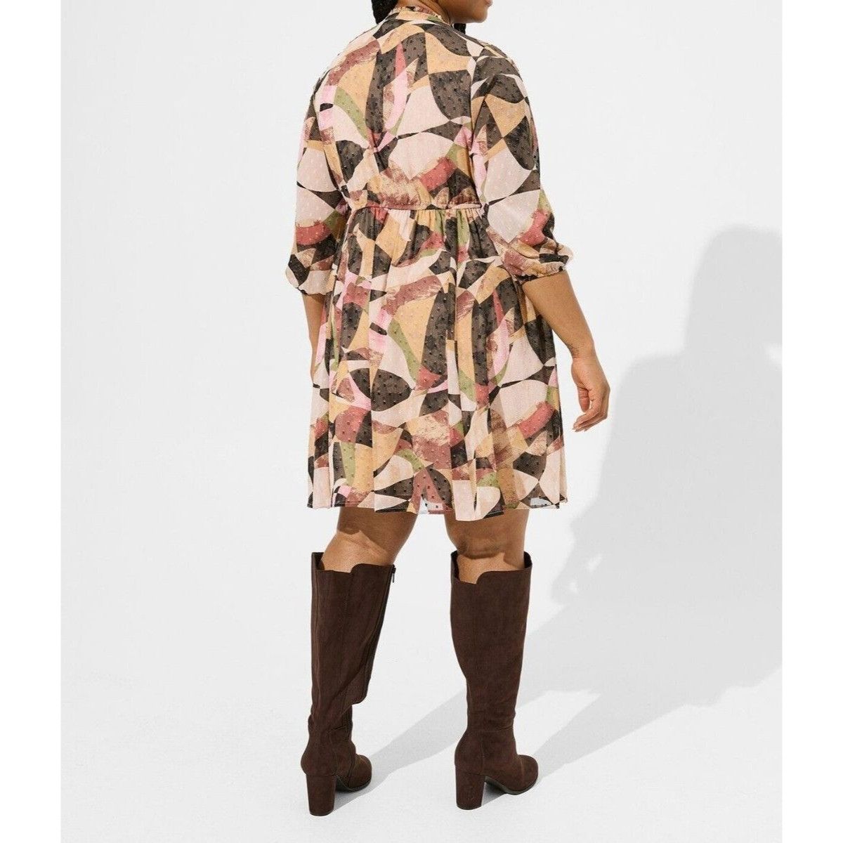 Torrid Torrid 00 Mini Clip Dot Front Keyhole Dress Geo Print Chiffo Size M / US 6-8 / IT 42-44 - 9 Thumbnail
