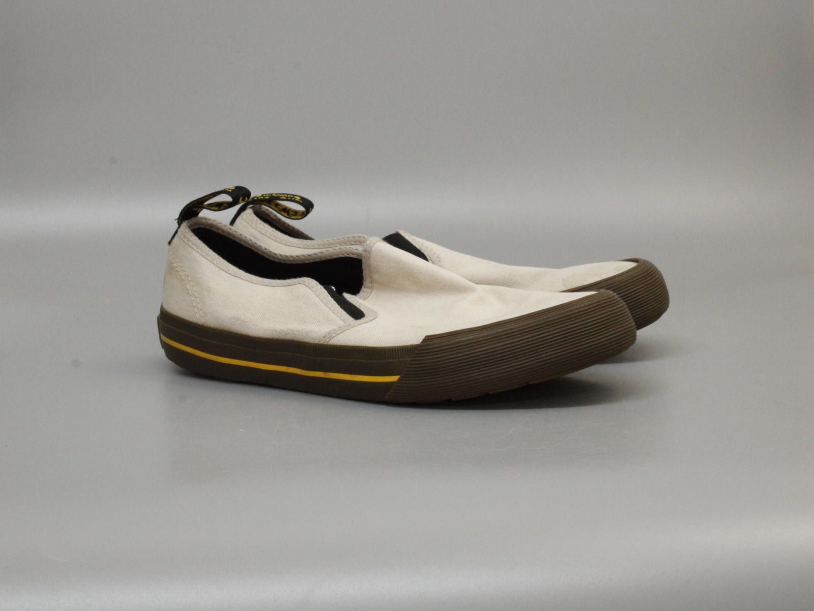 Dr. Martens Dr. Martens Women's Canvas Slip-On Shoes, White and Brown Size US 7 / IT 37 - 2 Thumbnail