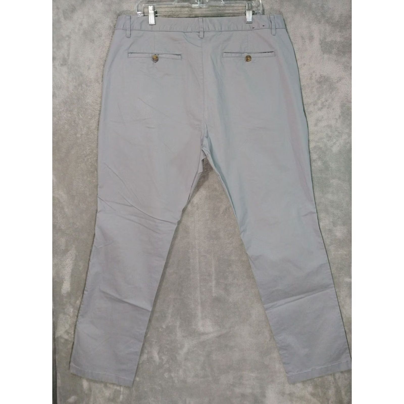 Bonobos Bonobos Slim Straight Pants Mens 40x32 Gray Chino Cotton Spandex Flat Front Stretch Short Sleeve? Size US 40 / EU 56 - 2 Thumbnail