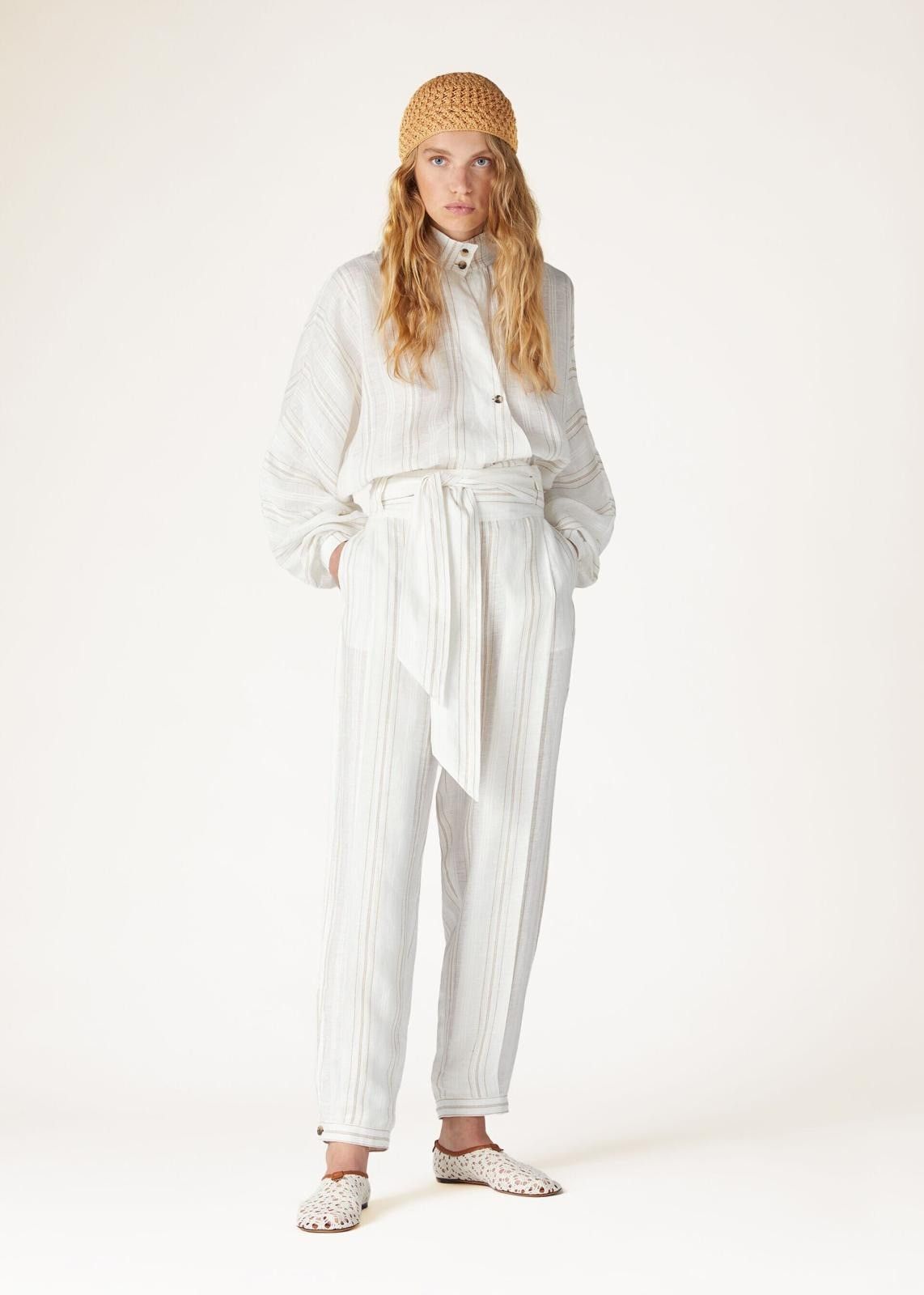 Loro Piana o1srvl11e0725 FAO0418 Linen Shay Shirt in White Size S / US 4 / IT 40 - 3 Thumbnail