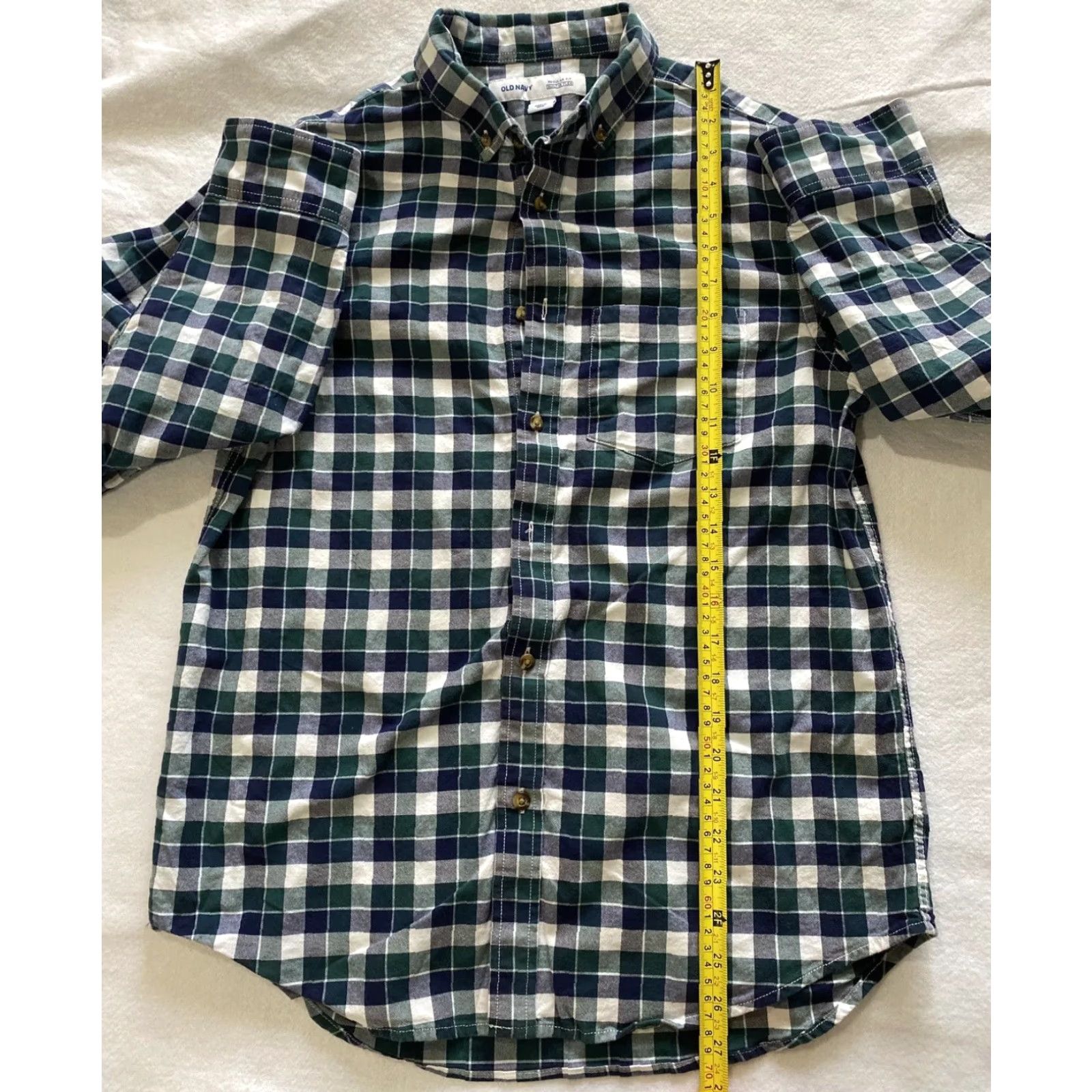 Old Navy Old Navy The Classic Shirt Button-Up Mens Size M Green Plaid Regular Fit Long Sleeve Button-Down Collar Shirt Size US M / EU 48-50 / 2 - 6 Thumbnail