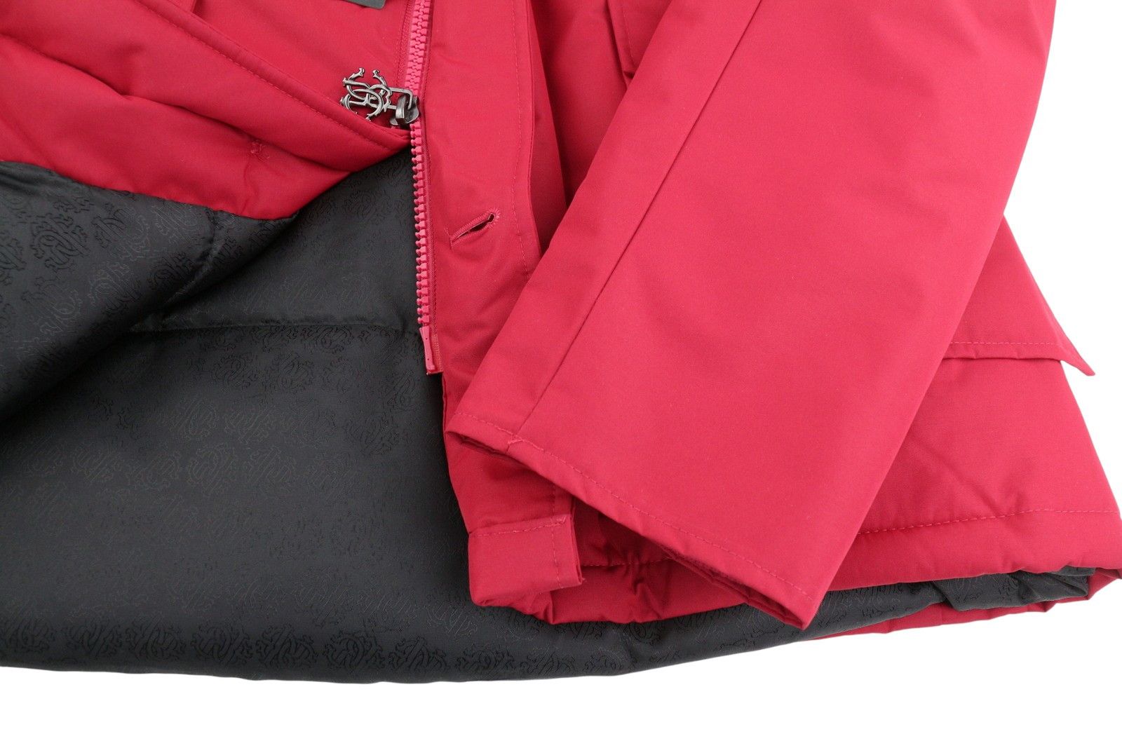 Roberto Cavalli L Red Hooded Padded Fur Parka 86883 Size US L / EU 52-54 / 3 - 12 Thumbnail