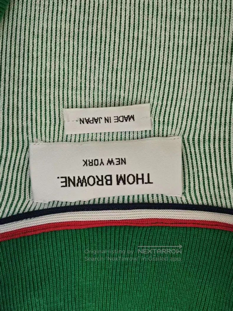 Thom Browne Thom Browne Bamboo Leaf Green Knitted Collar Cardigan Size US L / EU 52-54 / 3 - 6 Thumbnail