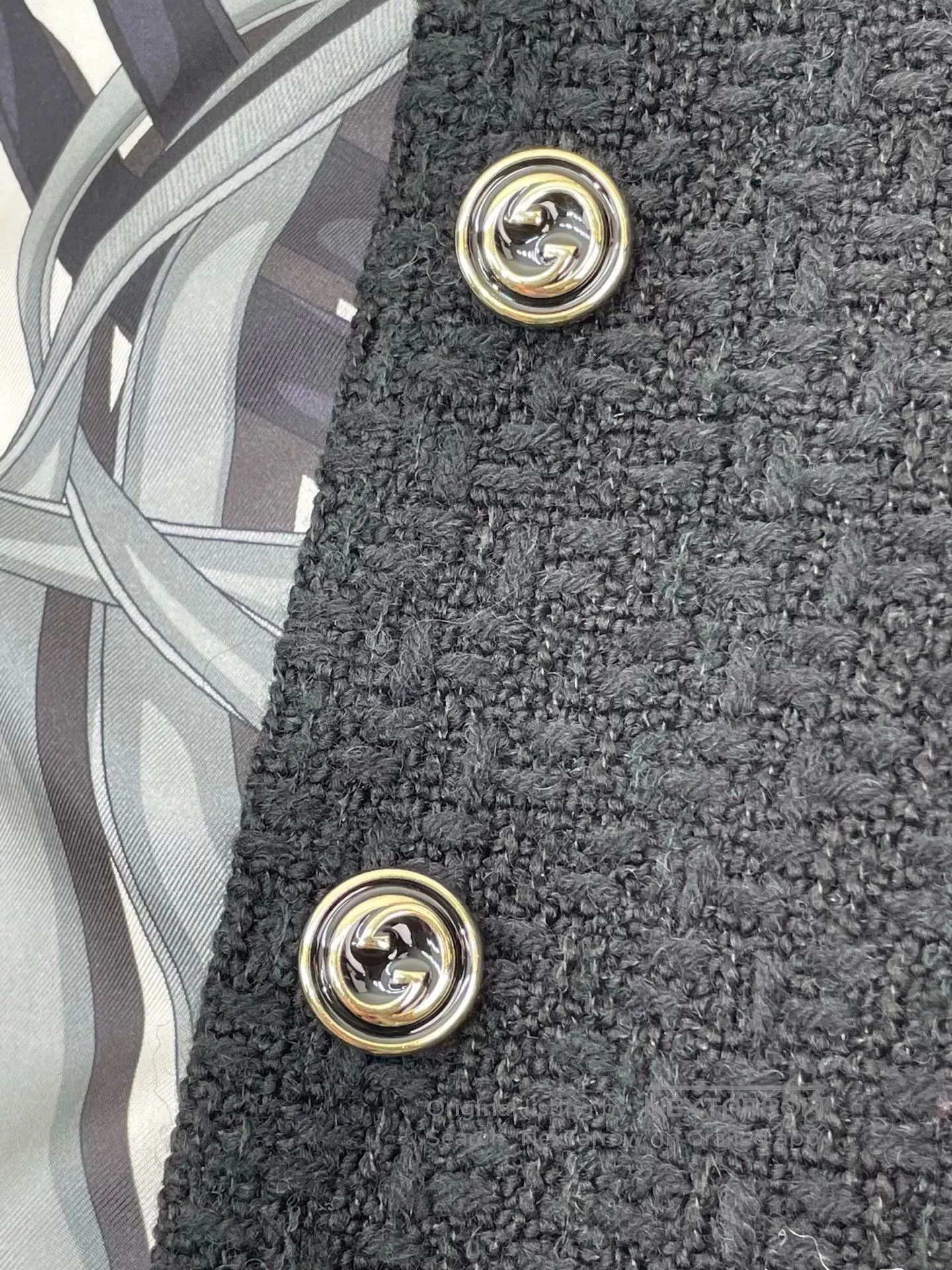 Gucci Gucci Black Woven Tweed Coat. Size S / US 4 / IT 40 - 3 Thumbnail